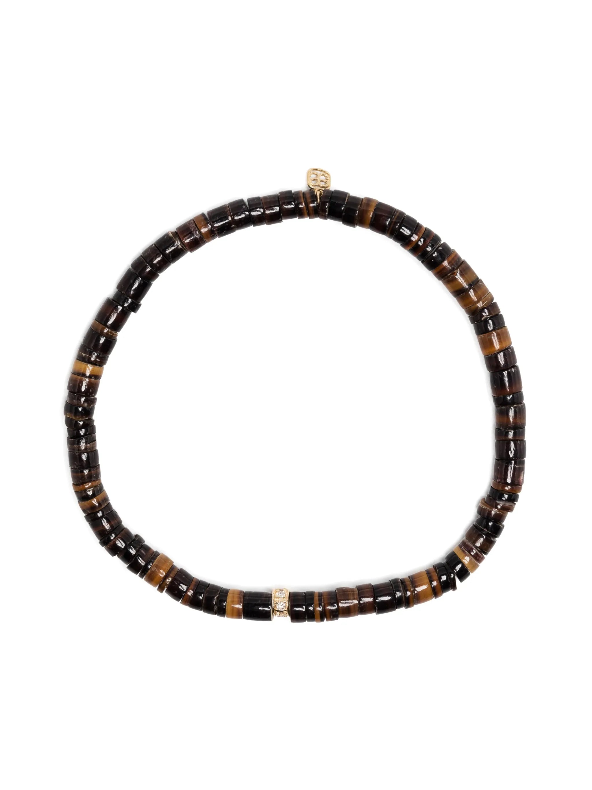 14kt yellow gold diamond beaded bracelet