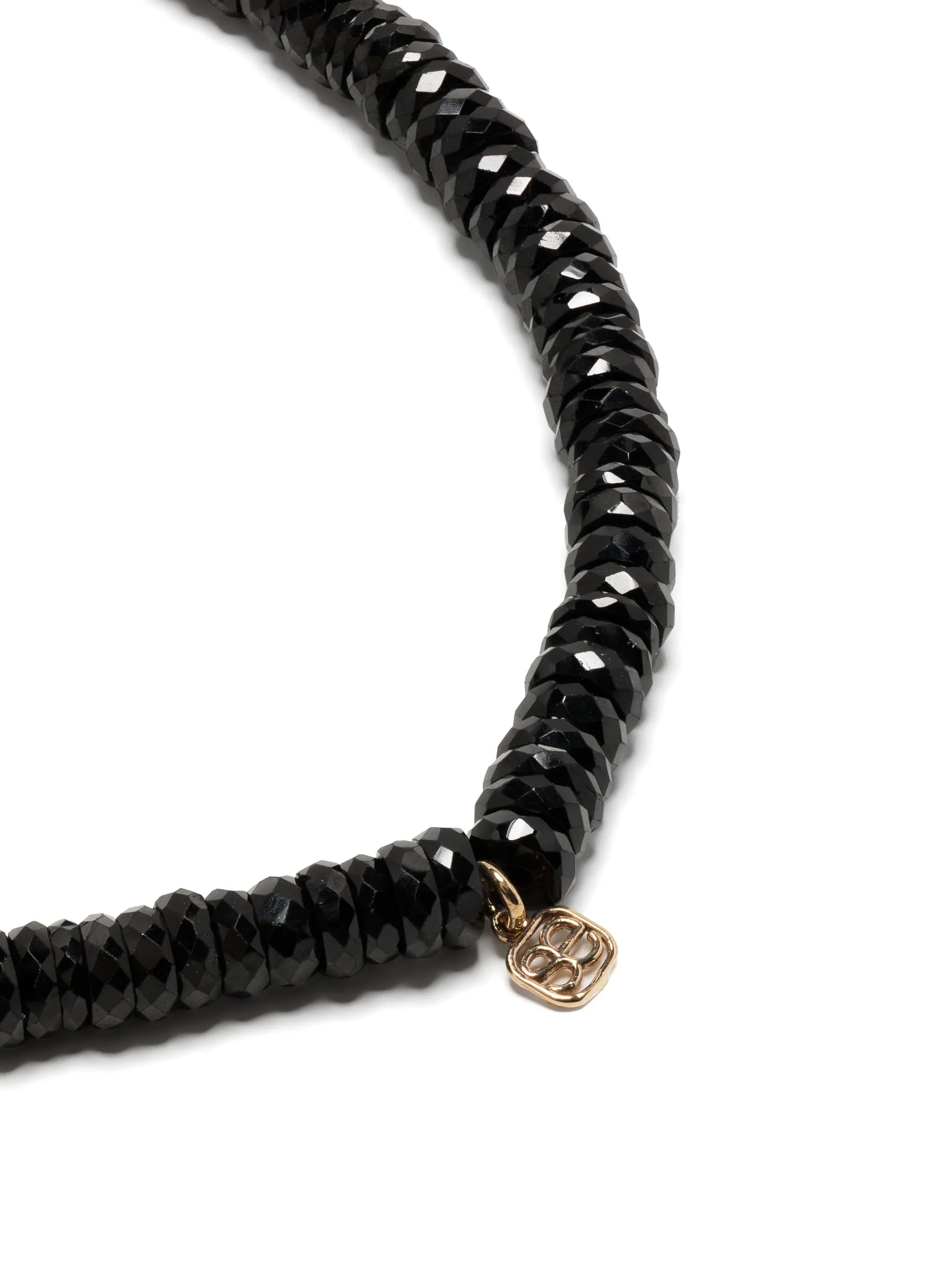 14kt yellow gold Groovy Eye onyx beaded bracelet