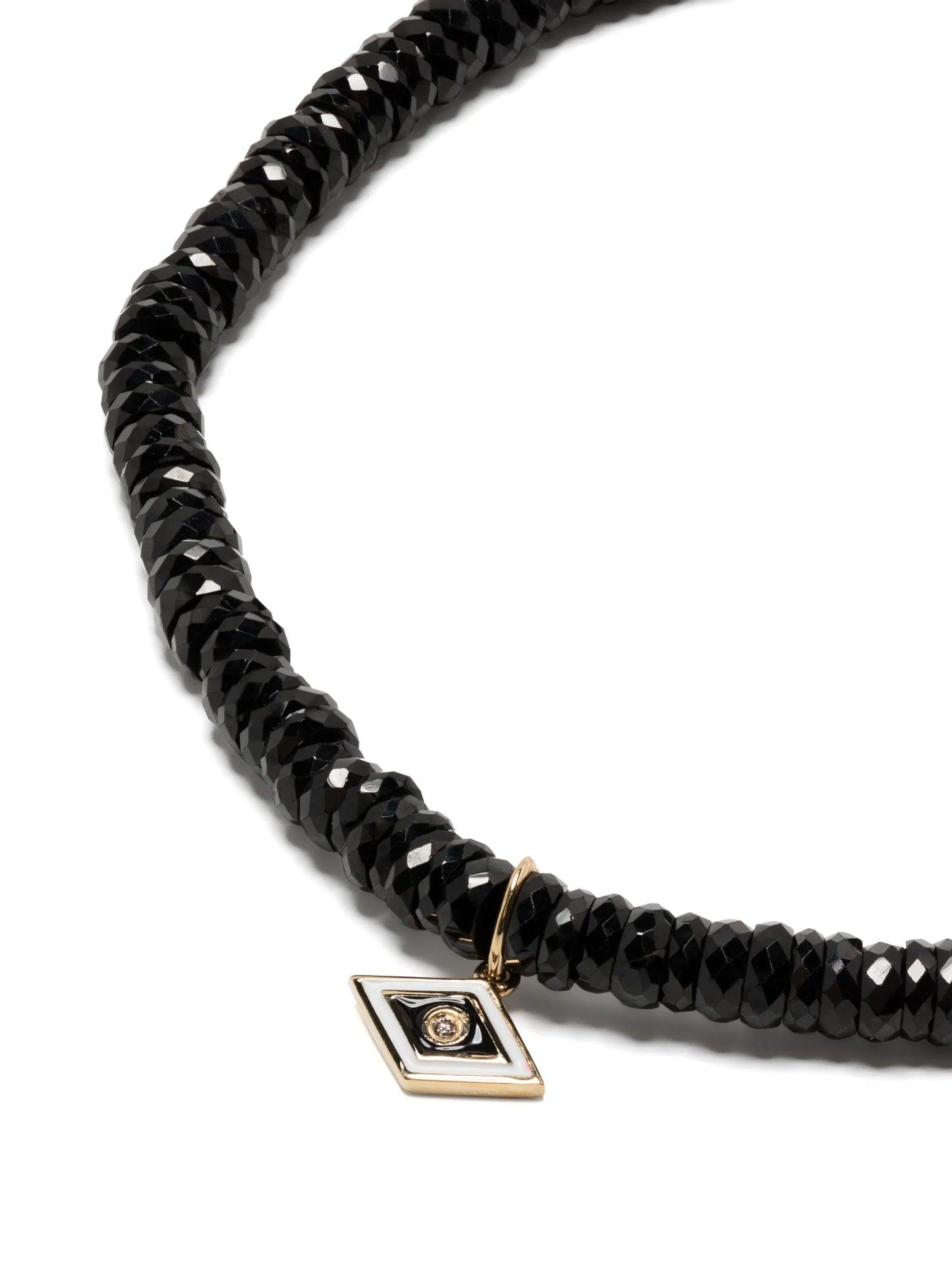 14kt yellow gold Groovy Eye onyx beaded bracelet