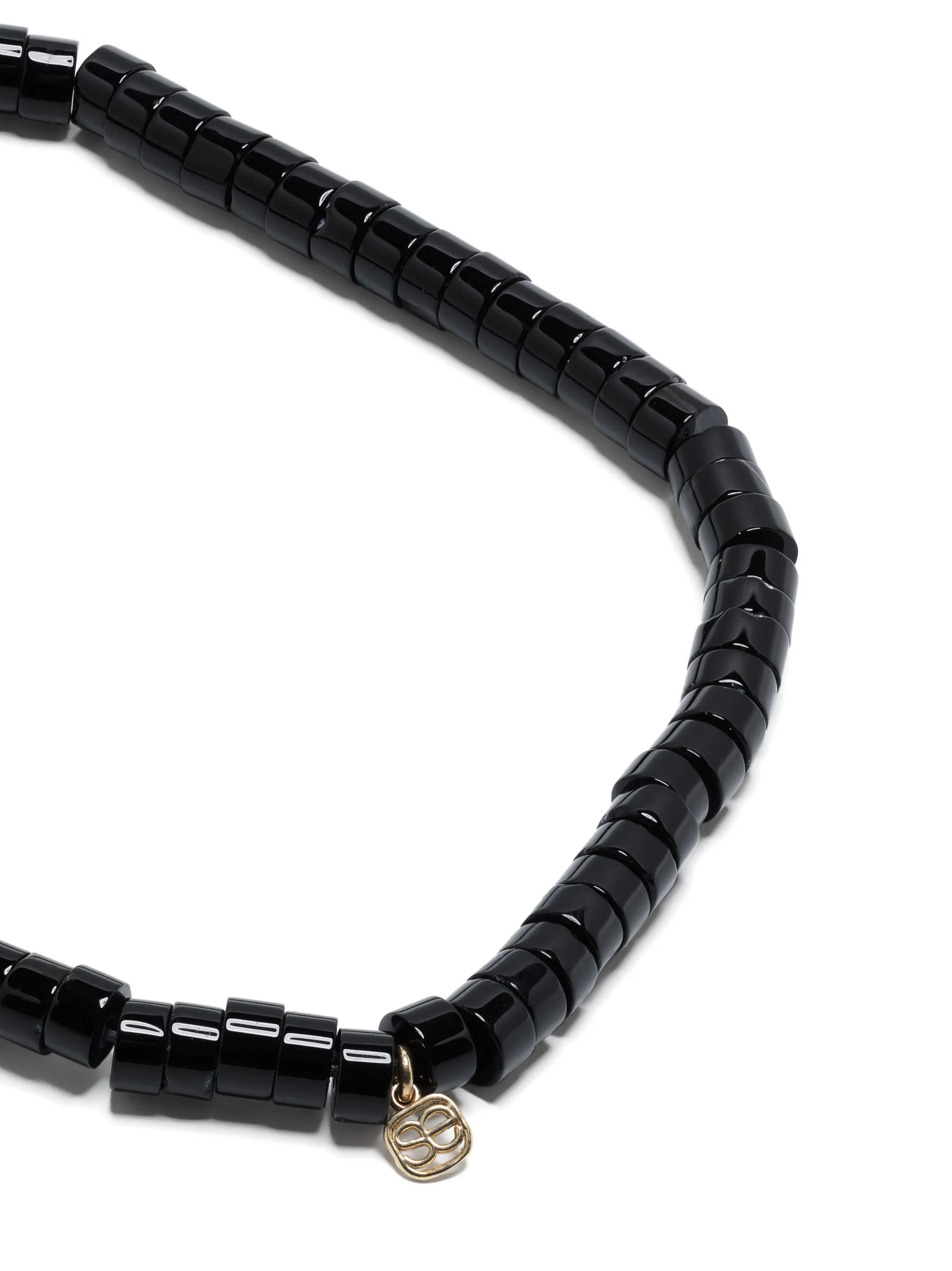 14kt yellow gold diamond charm beaded bracelet