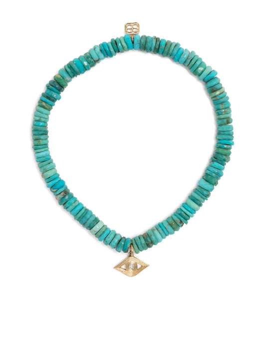 14kt yellow gold Evil Eye turquoise bracelet