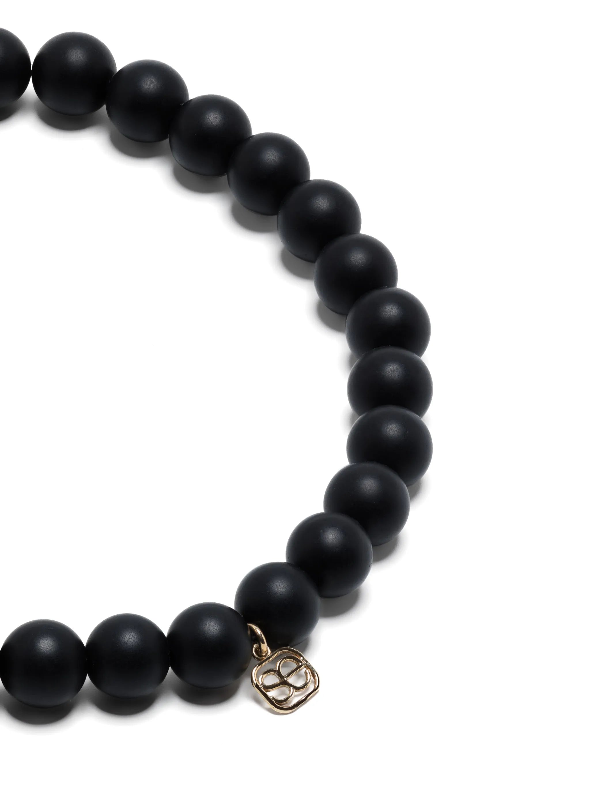 14kt yellow gold Groovy Eye onyx beaded bracelet