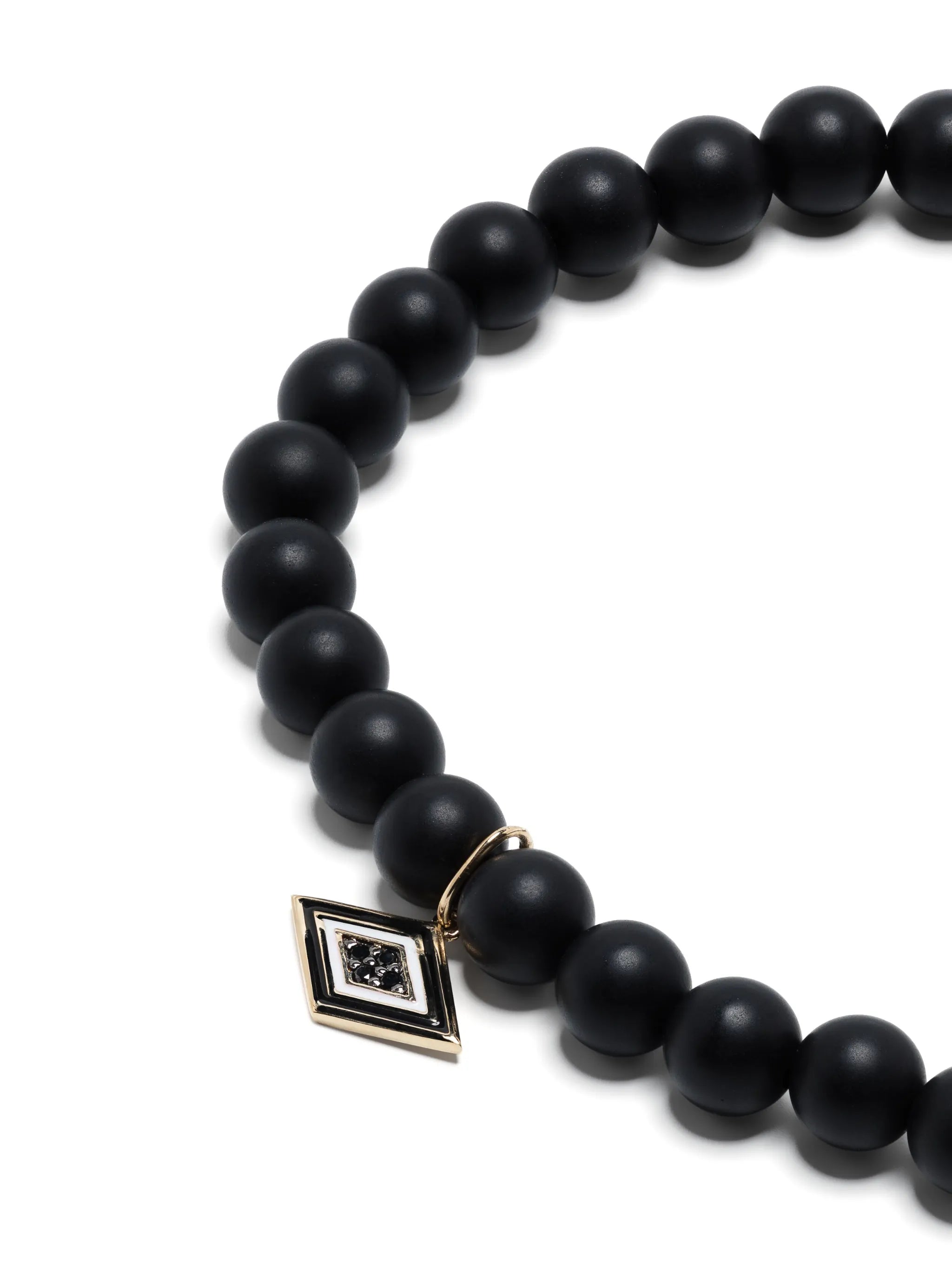 14kt yellow gold Groovy Eye onyx beaded bracelet