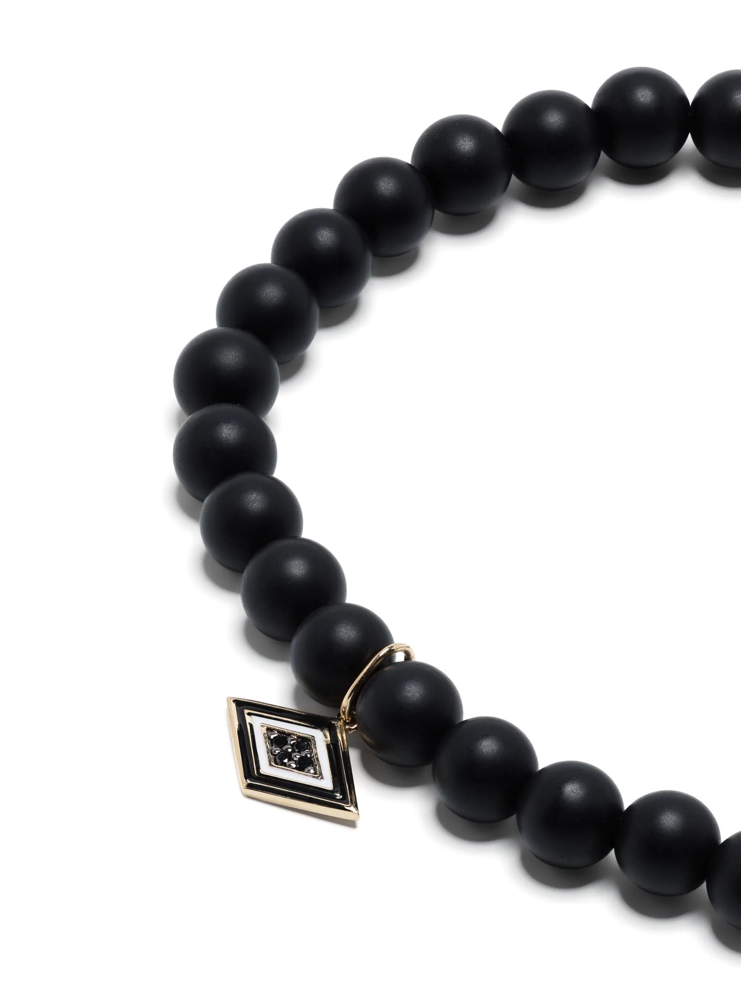 14kt yellow gold Groovy Eye onyx beaded bracelet