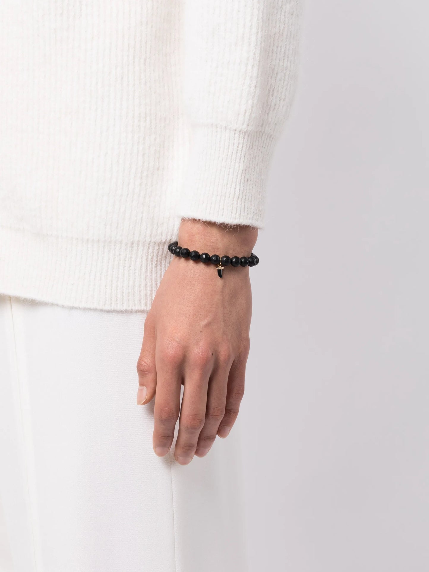 14kt yellow-gold Horn beaded diamond bracelet