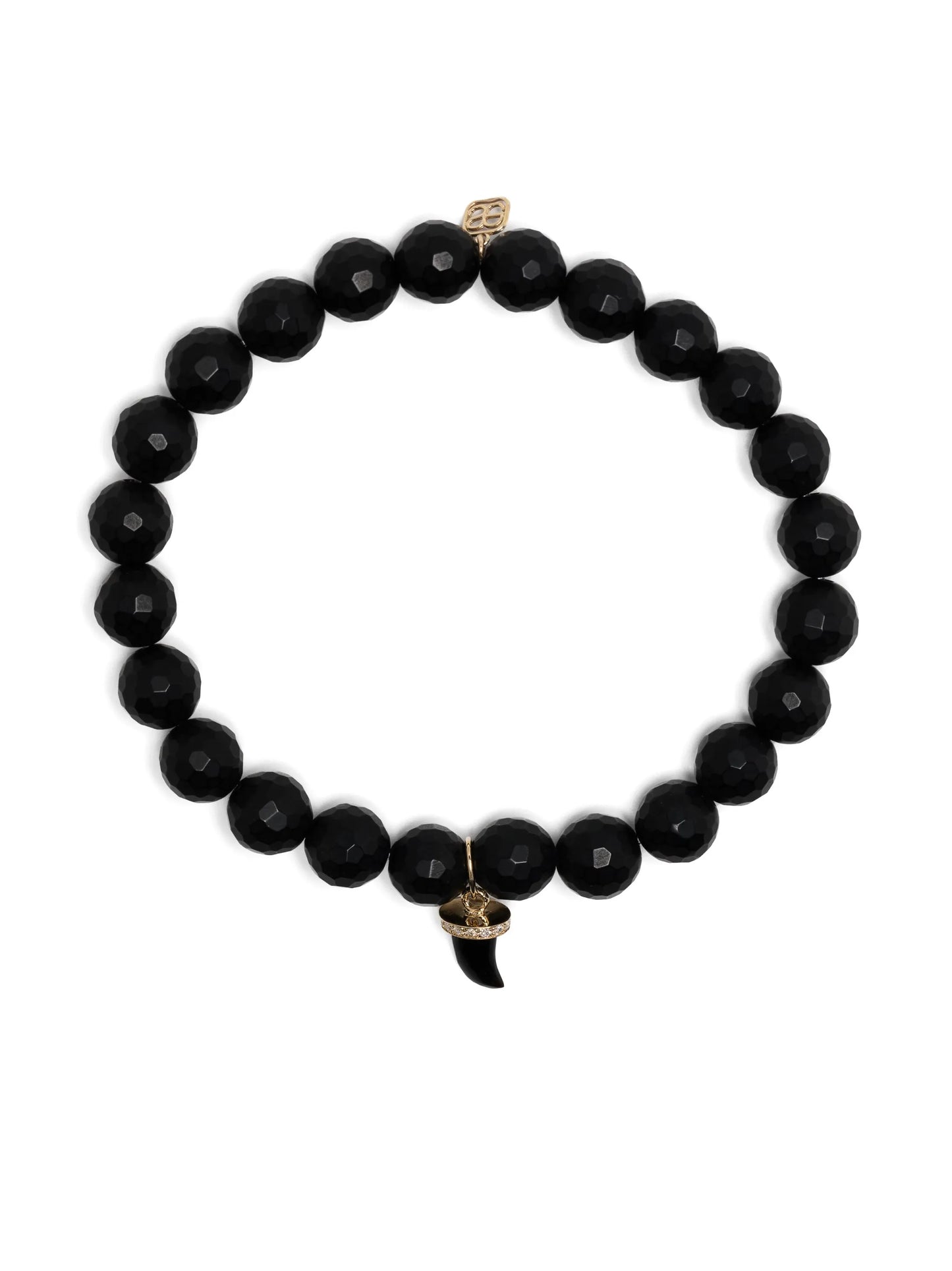 14kt yellow-gold Horn beaded diamond bracelet