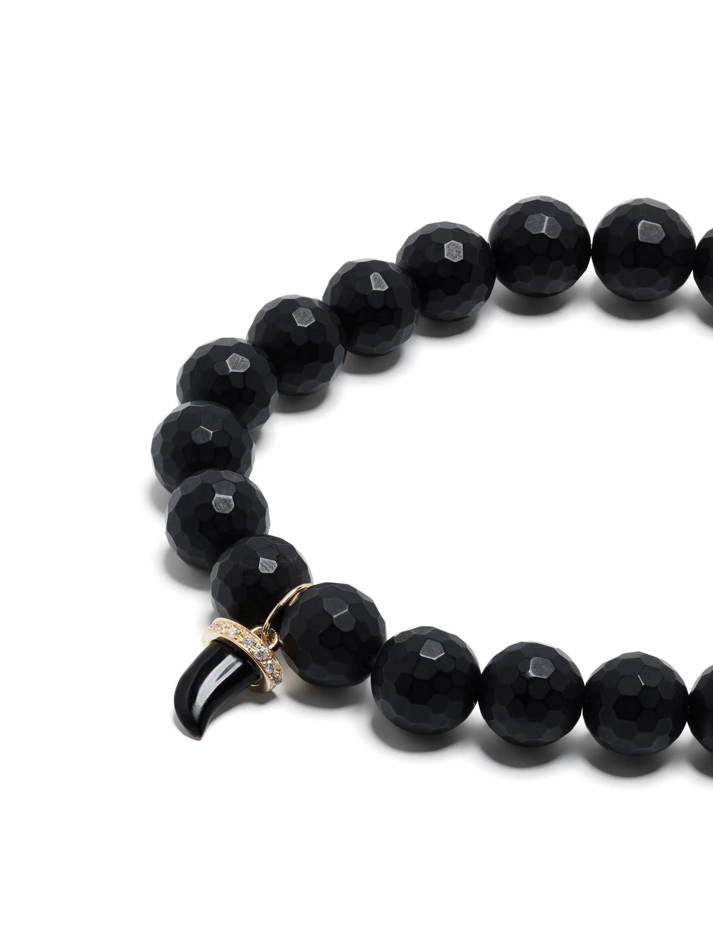 14kt yellow-gold Horn beaded diamond bracelet