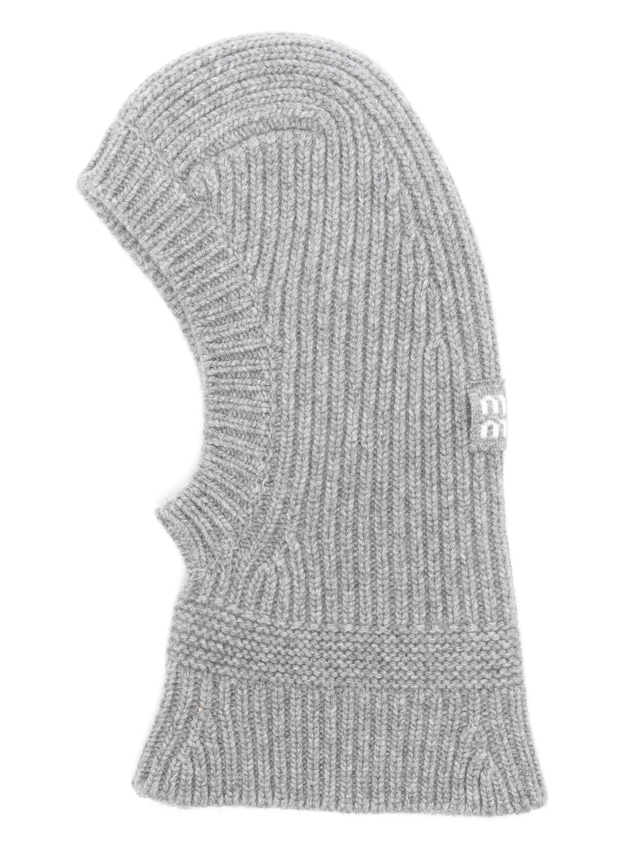 intarsia-knit logo chunky-knit balaclava