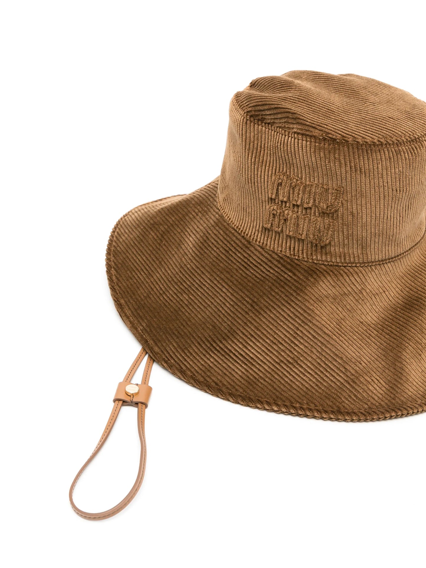 logo-lettering corduroy fisherman's hat
