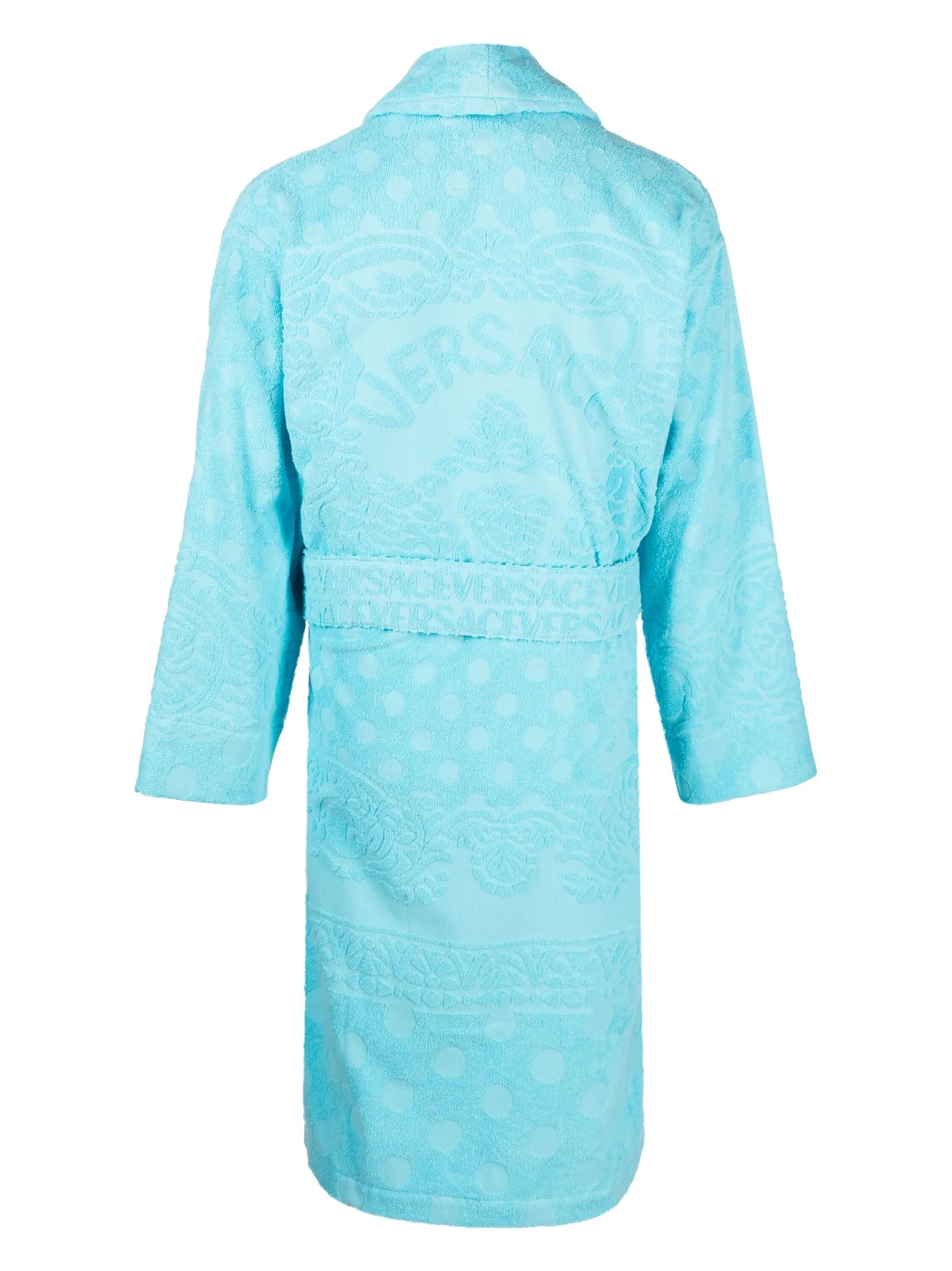Barocco-print terry-cloth robe
