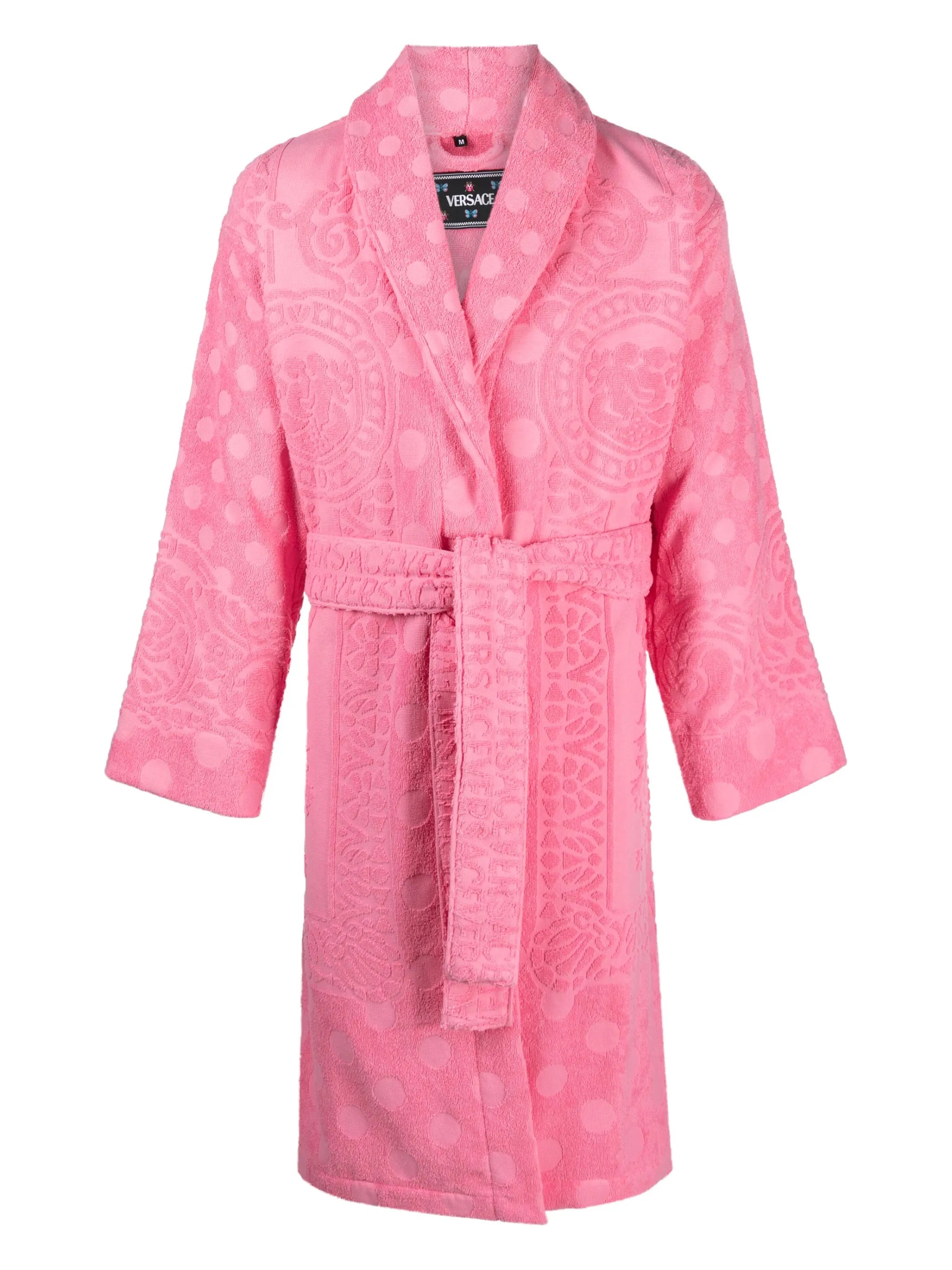 Barocco-print terry-cloth robe
