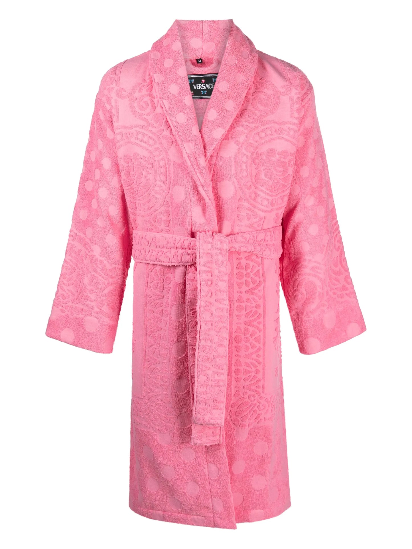 Barocco-print terry-cloth robe