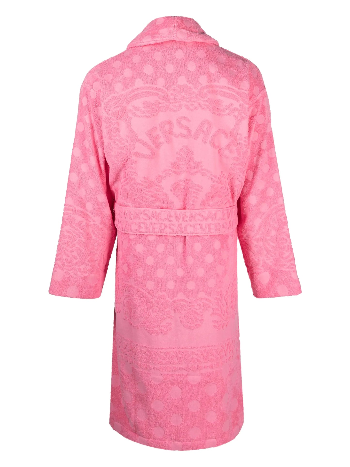 Barocco-print terry-cloth robe