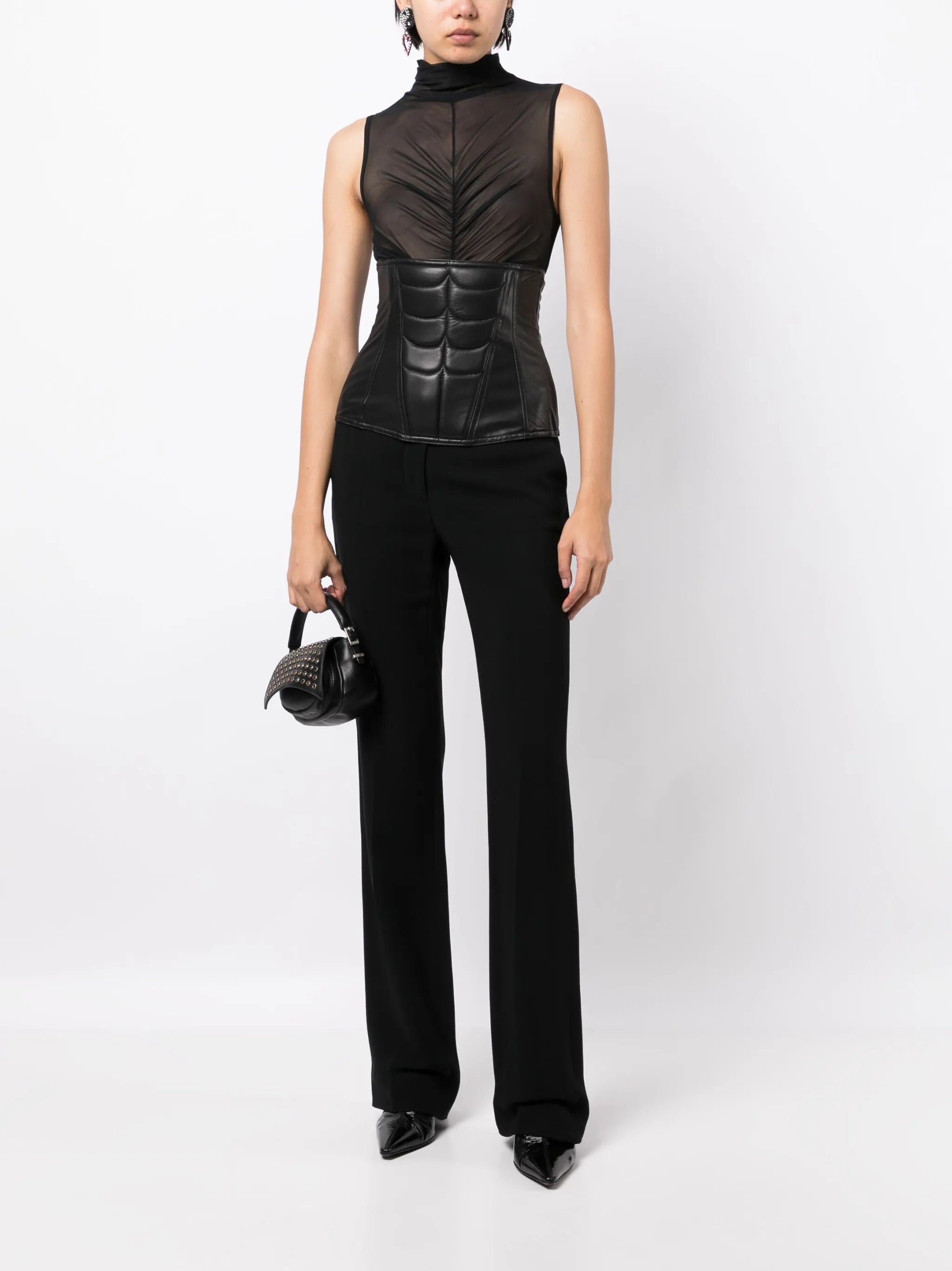 Abs leather corset