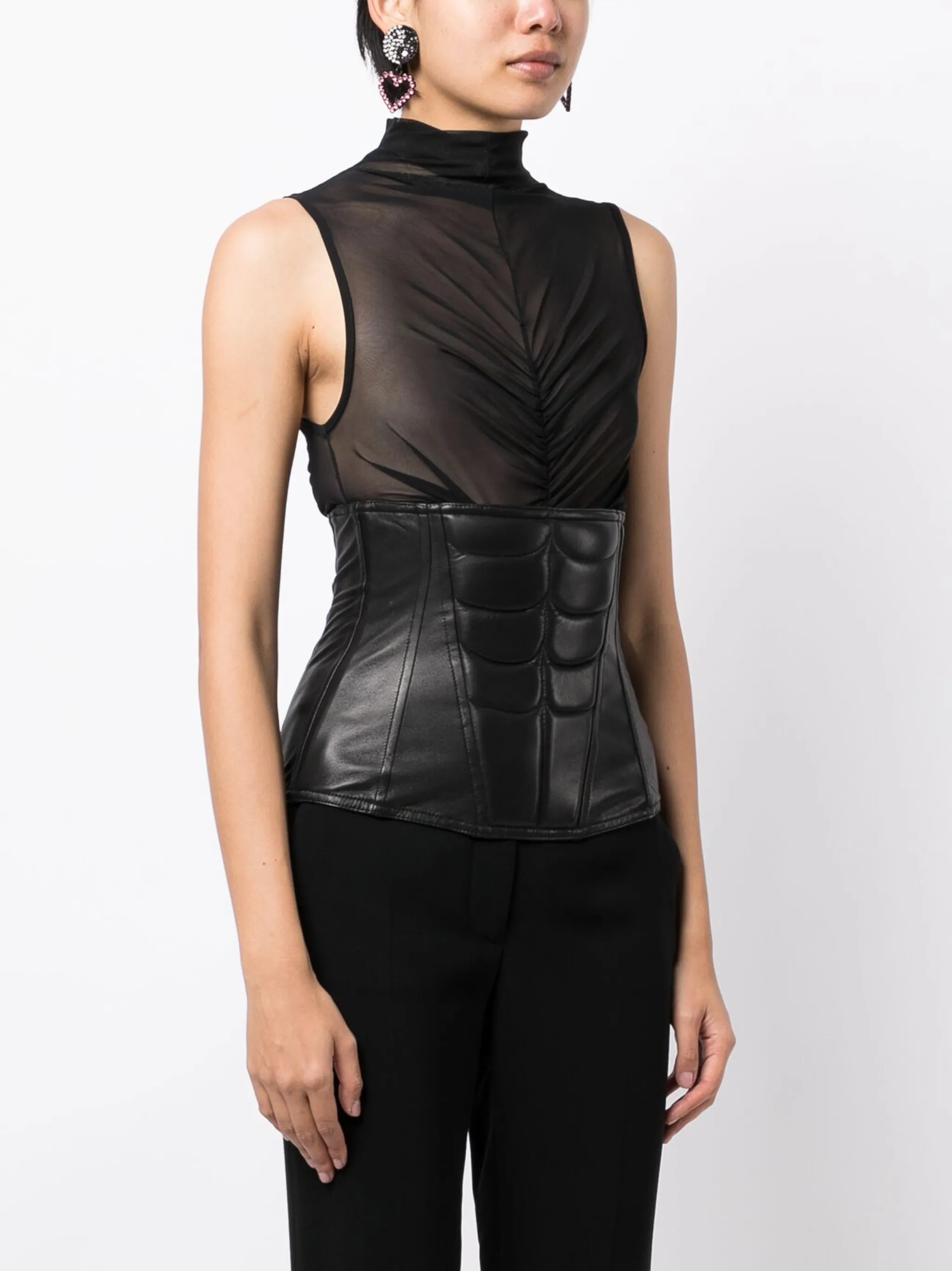 Abs leather corset