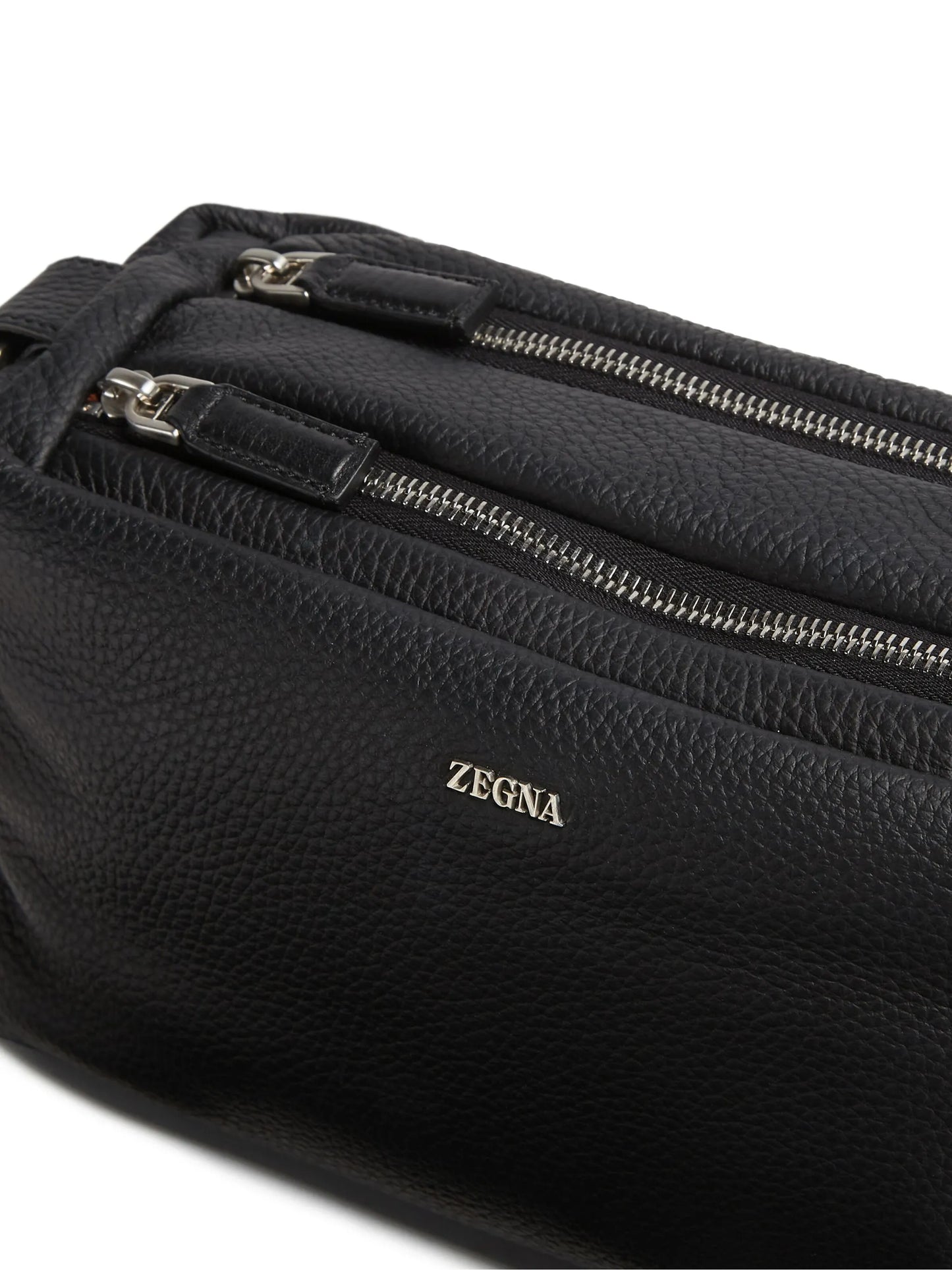logo-plaque leather clutch