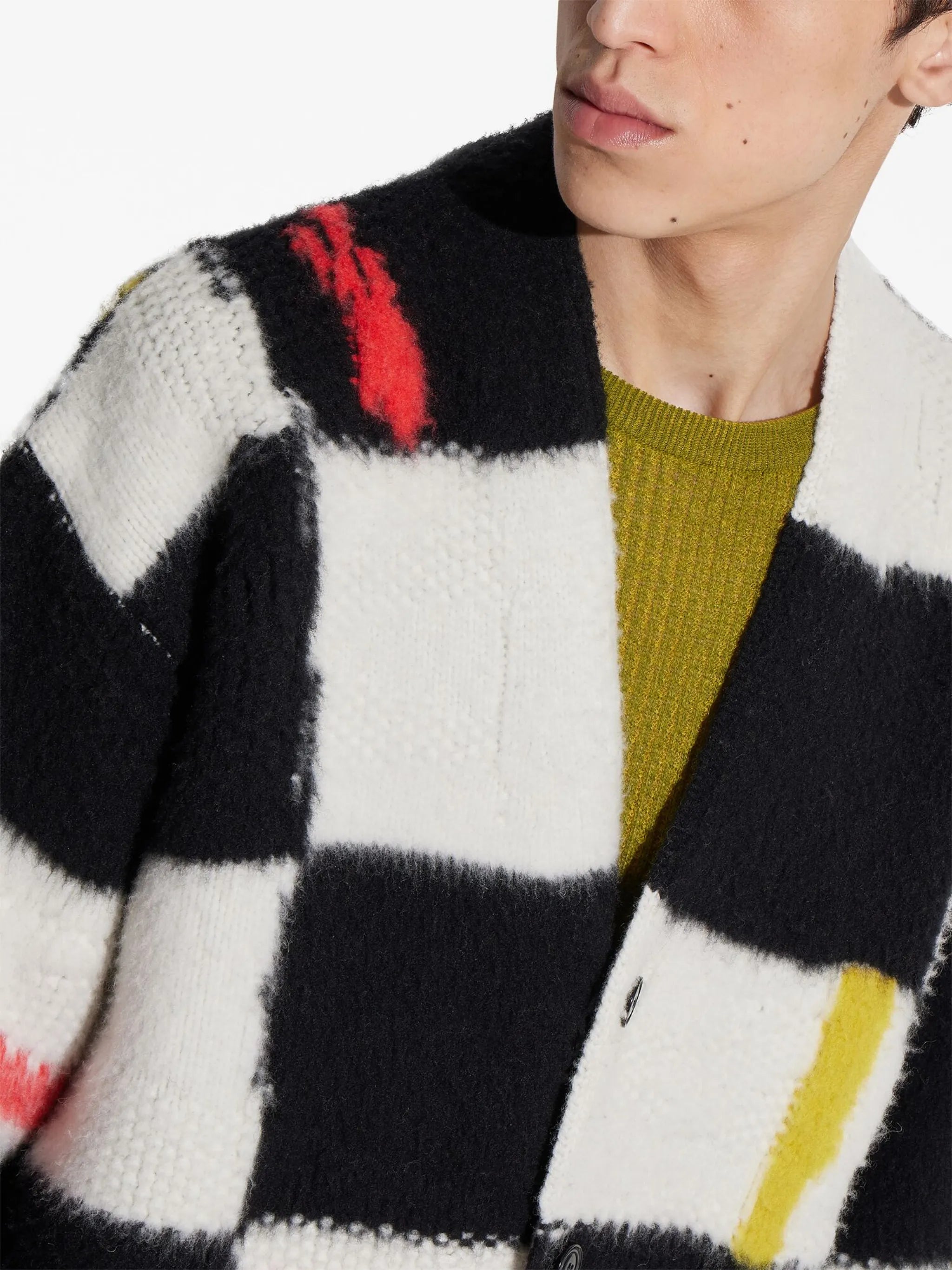 x The Elder Statesman checked cashmere-wool cardigan