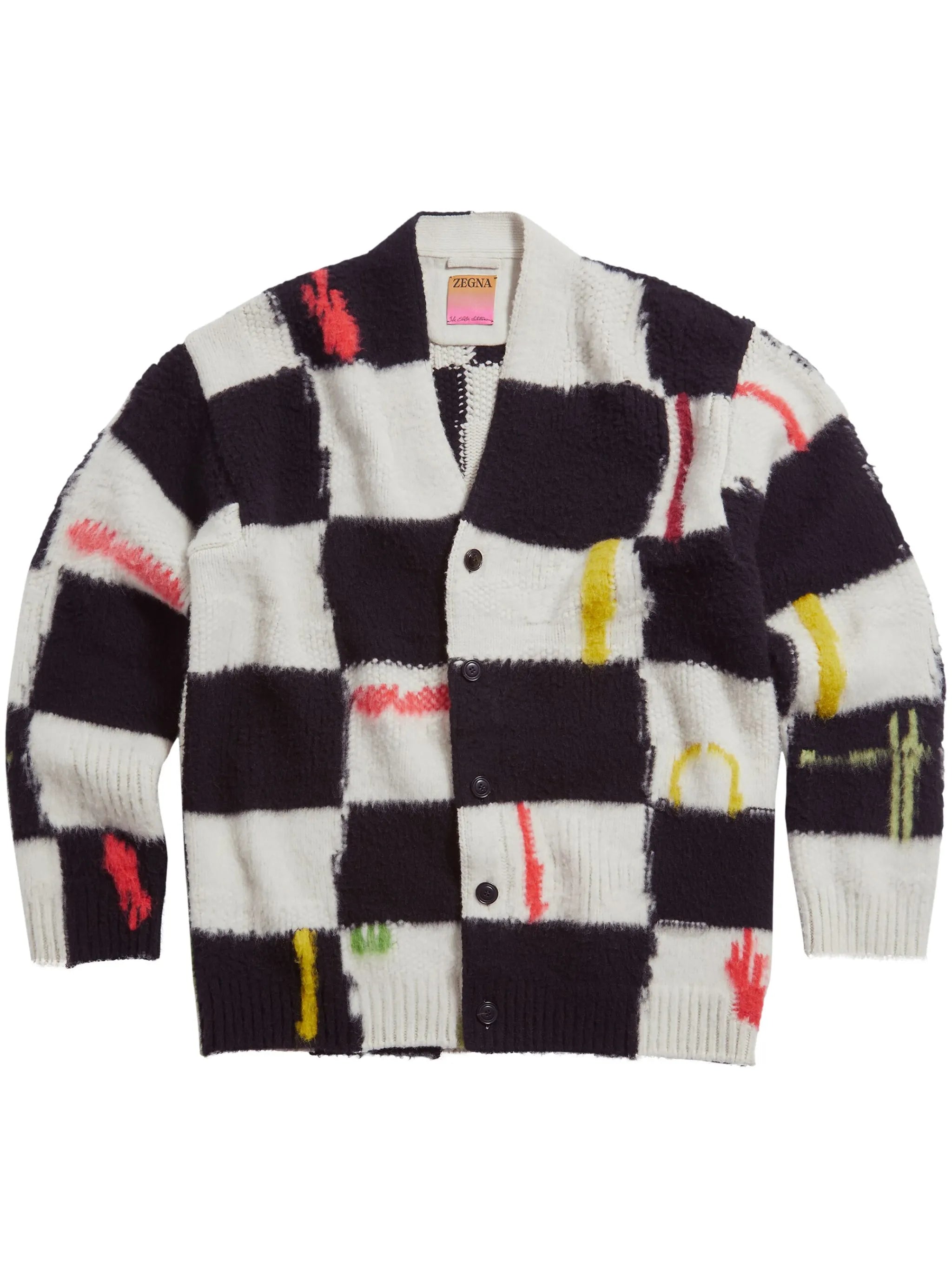 x The Elder Statesman checked cashmere-wool cardigan