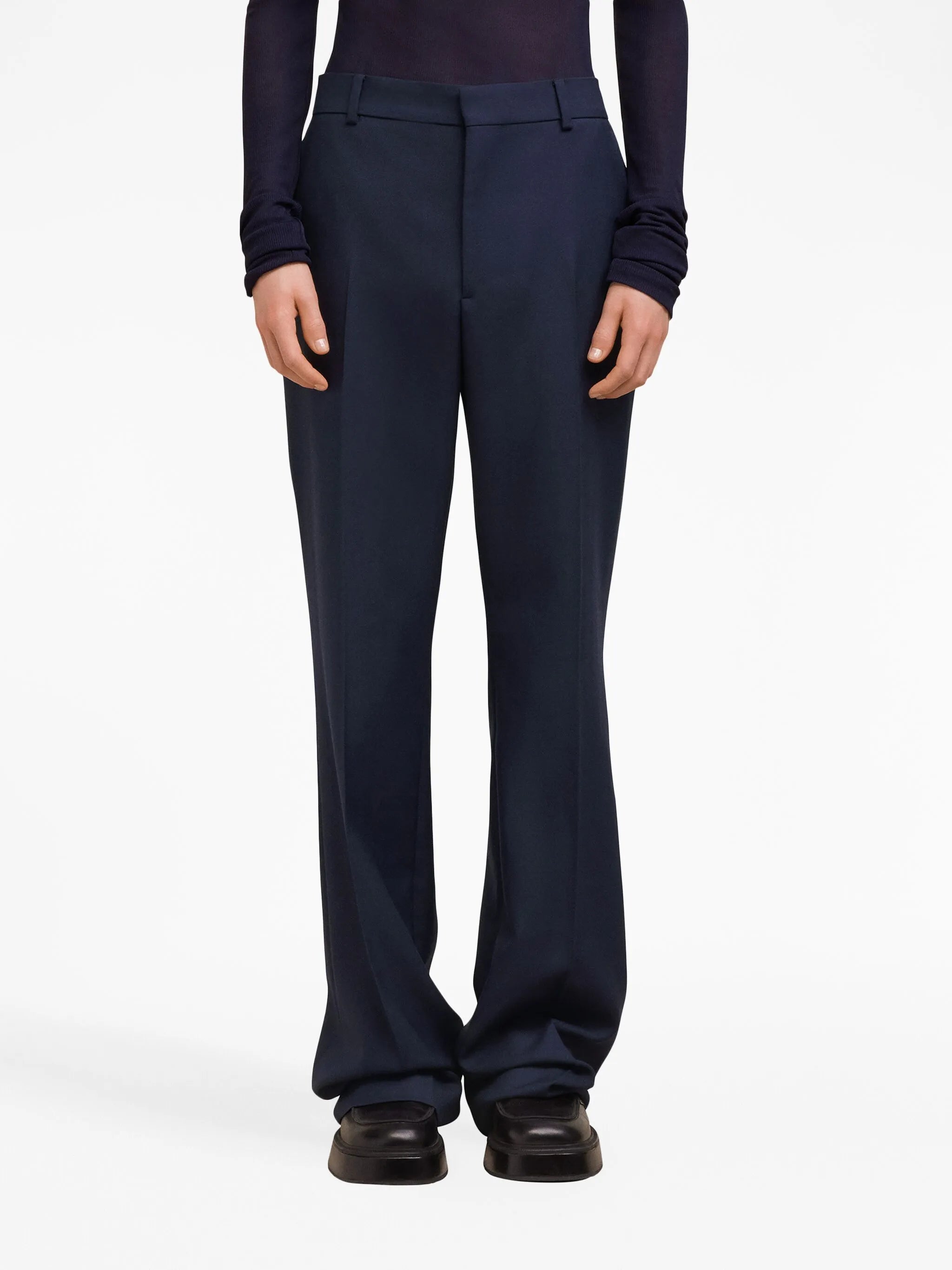 tailored-cut virgin wool trousers