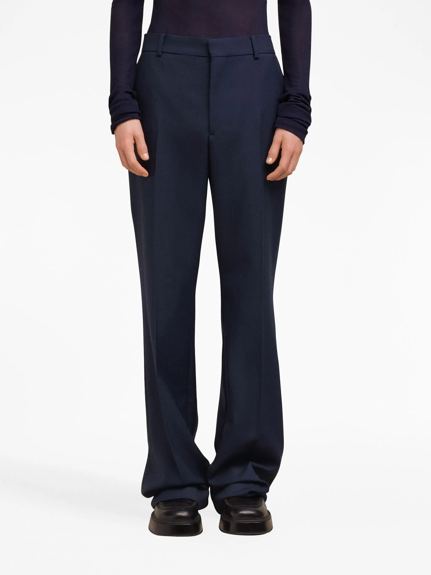 tailored-cut virgin wool trousers