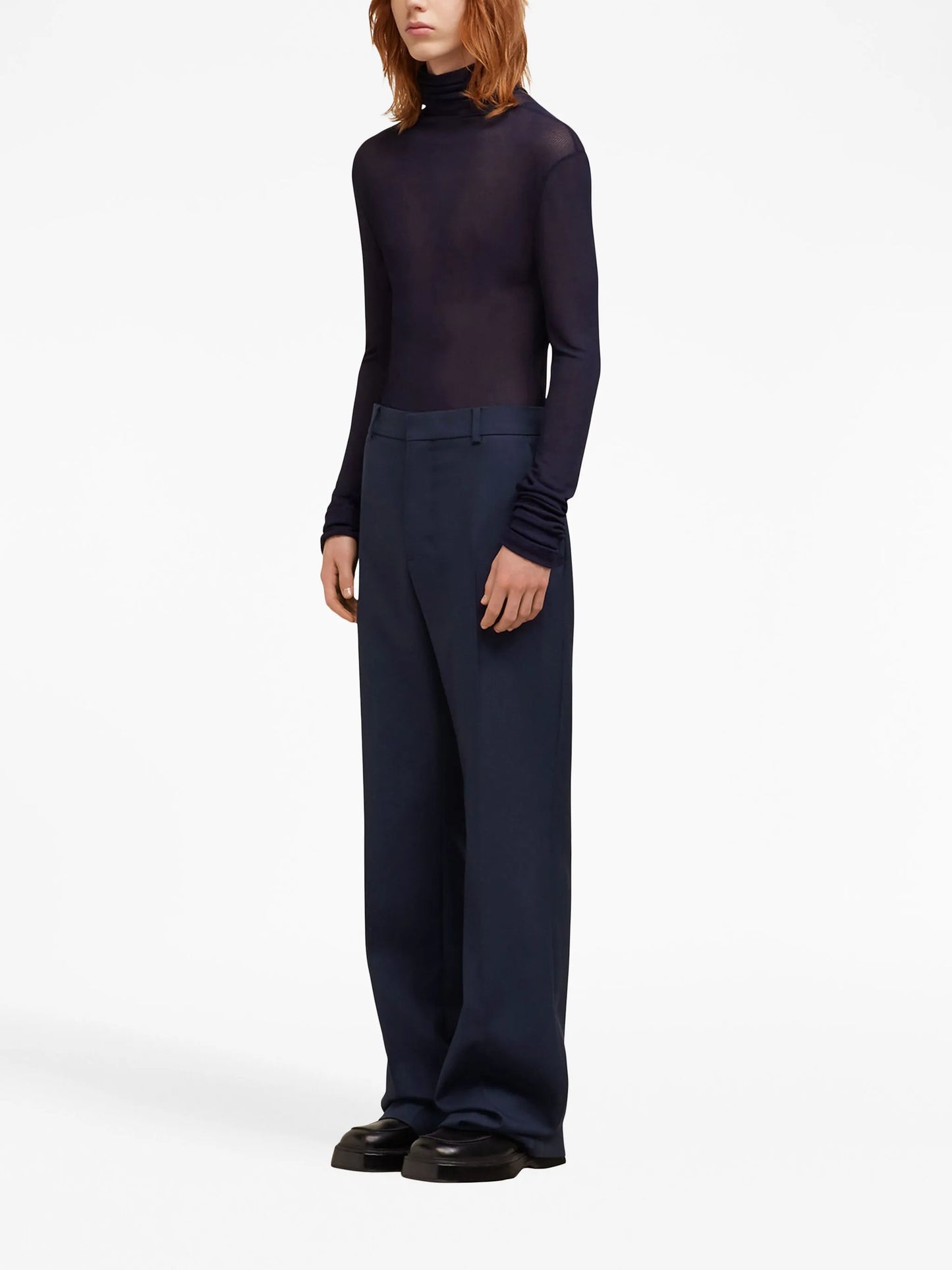 tailored-cut virgin wool trousers