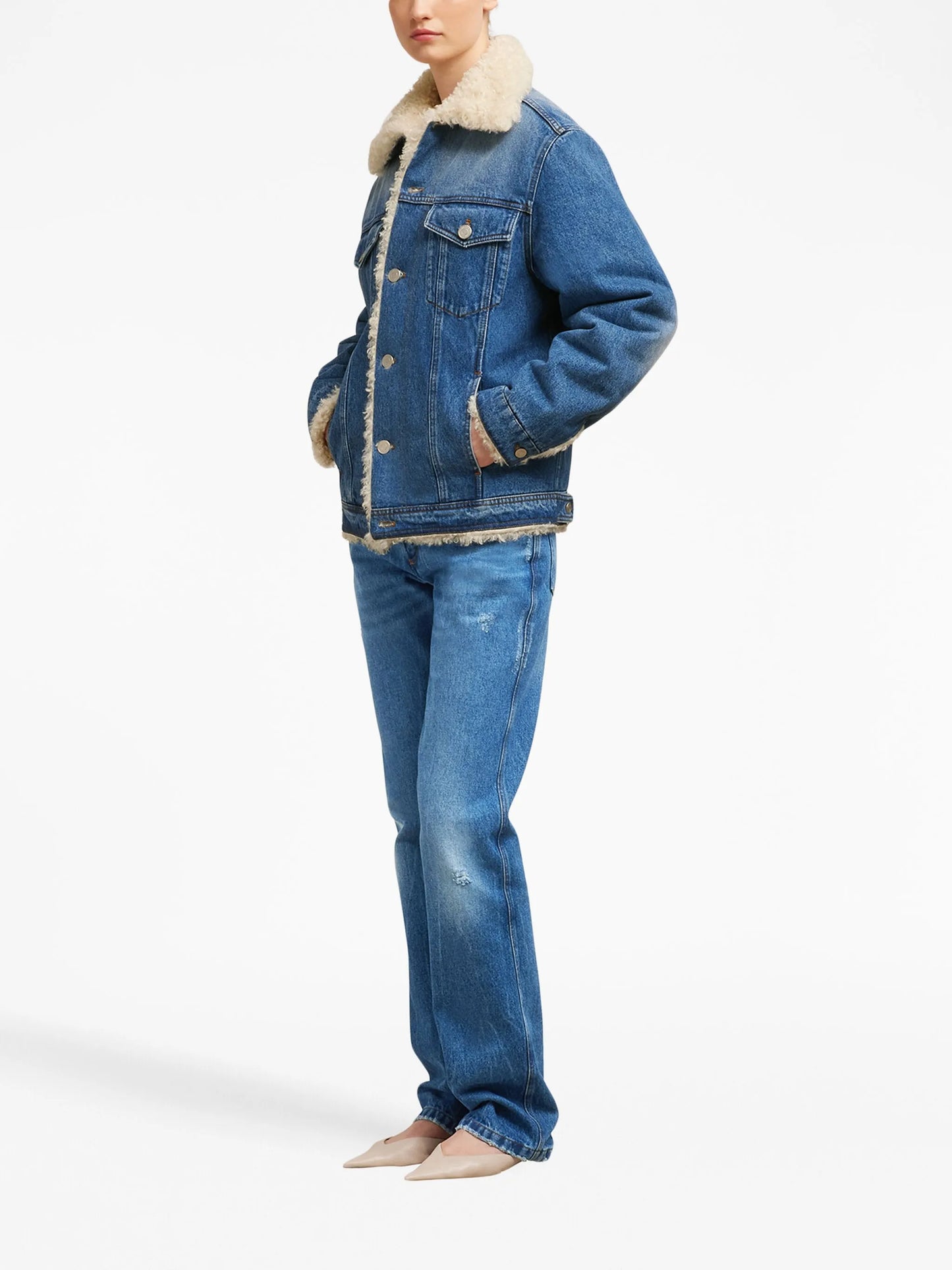 shearling-lined denim jacket