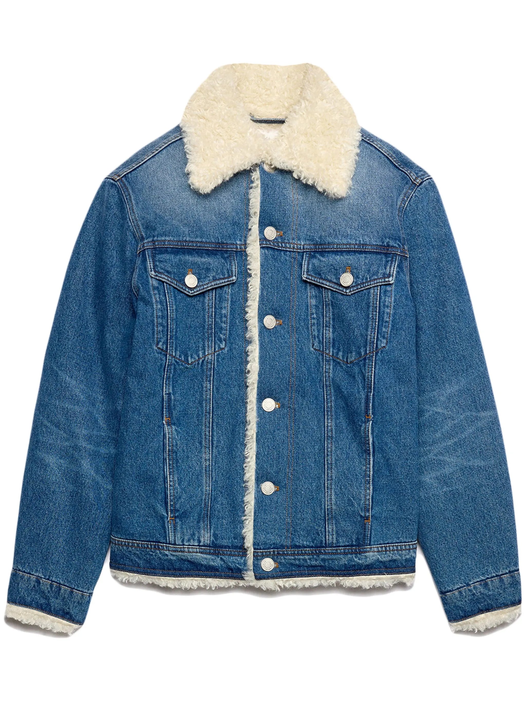 shearling-lined denim jacket