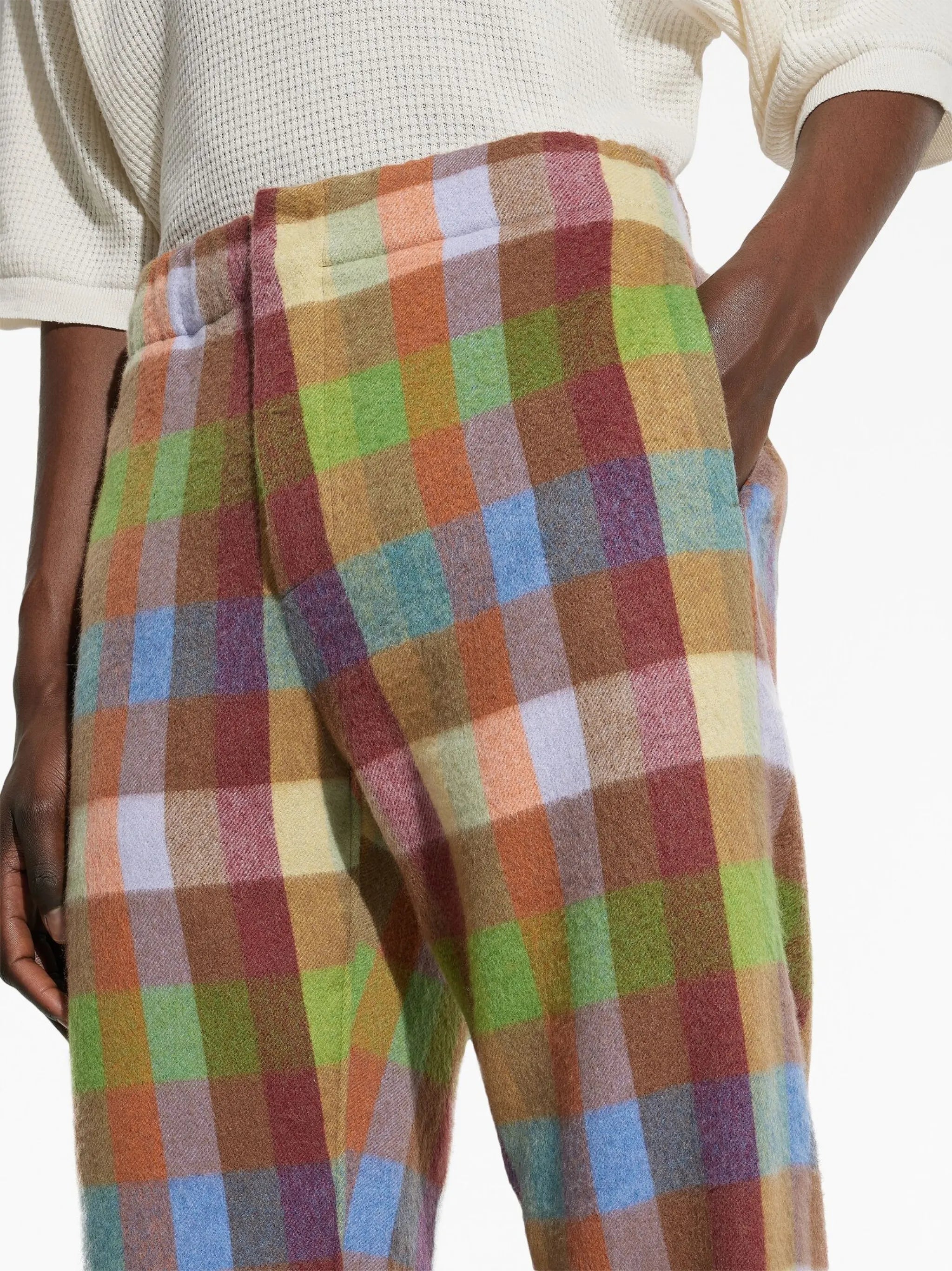 x The Elder Statesman checked cashmere track pants