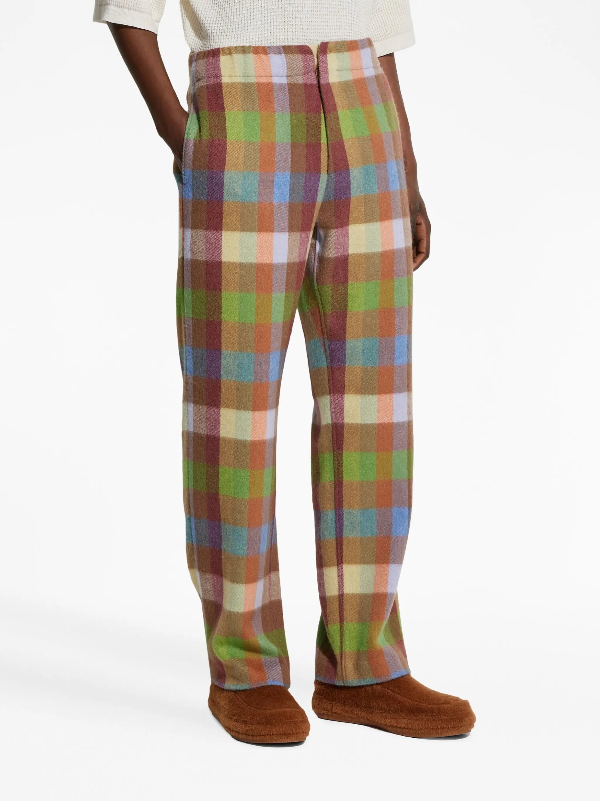 x The Elder Statesman checked cashmere track pants