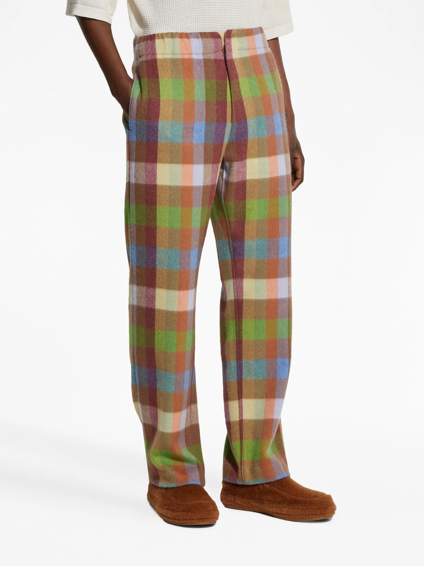 x The Elder Statesman checked cashmere track pants