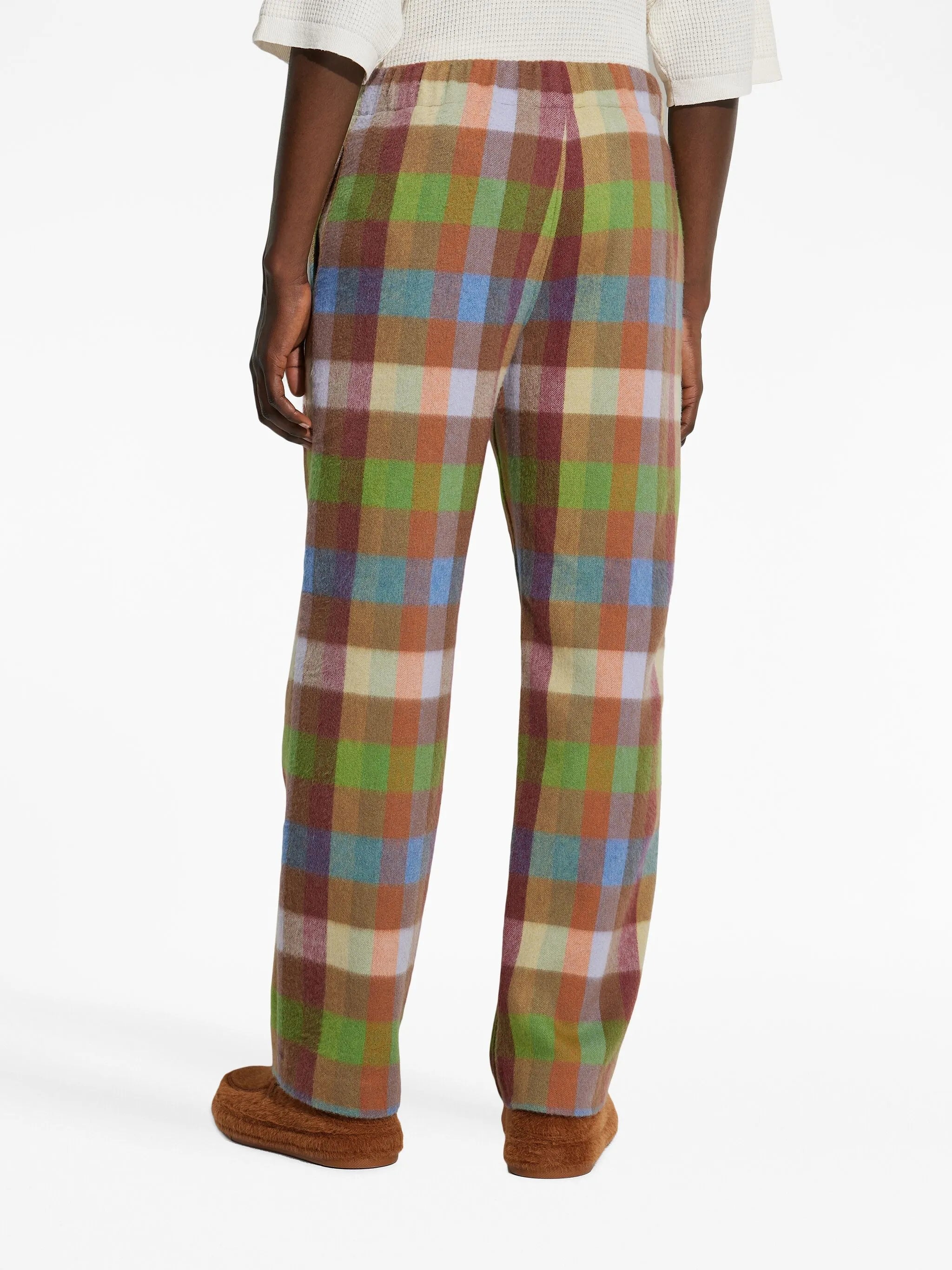 x The Elder Statesman checked cashmere track pants
