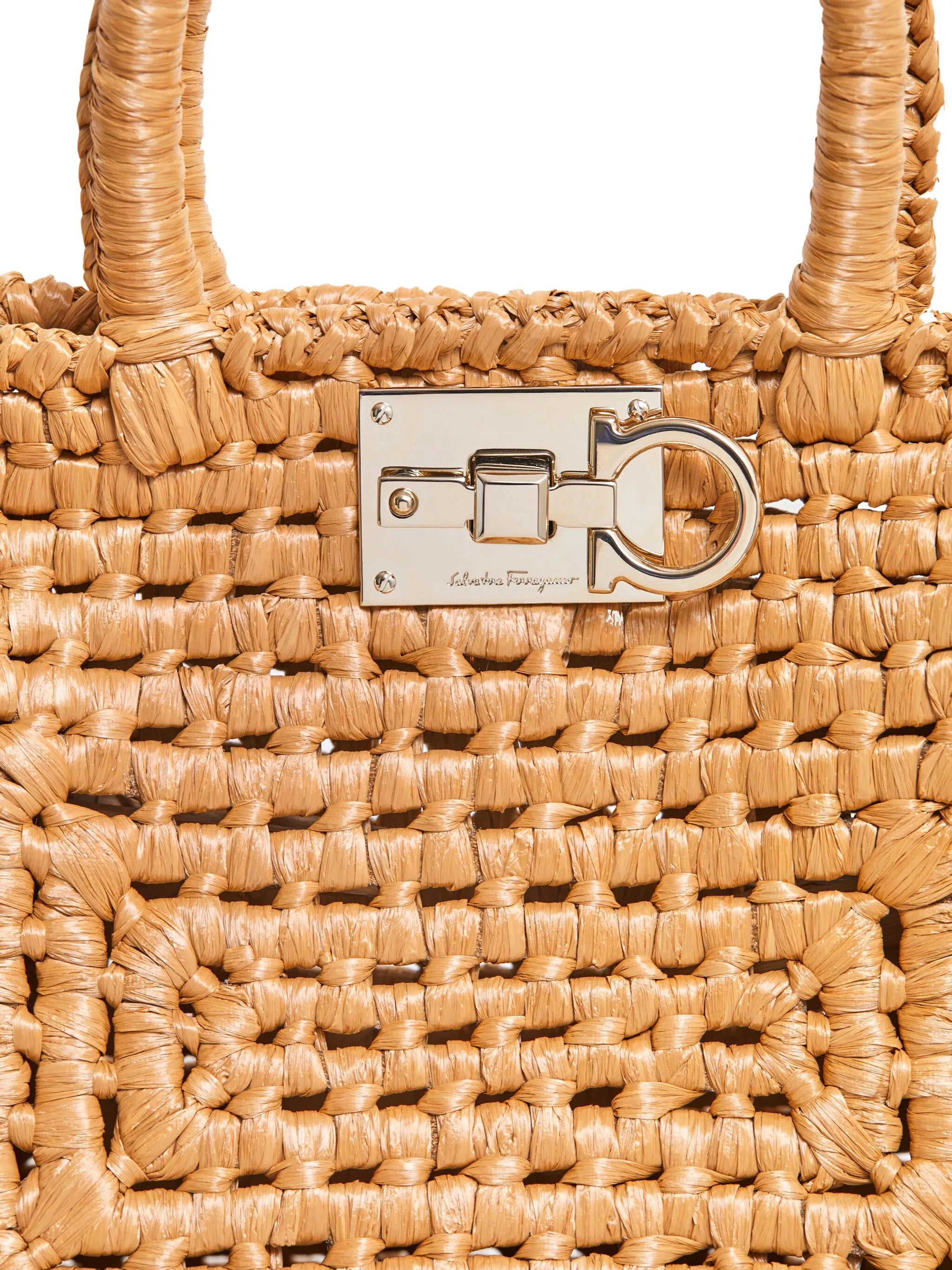Studio Box raffia tote bag