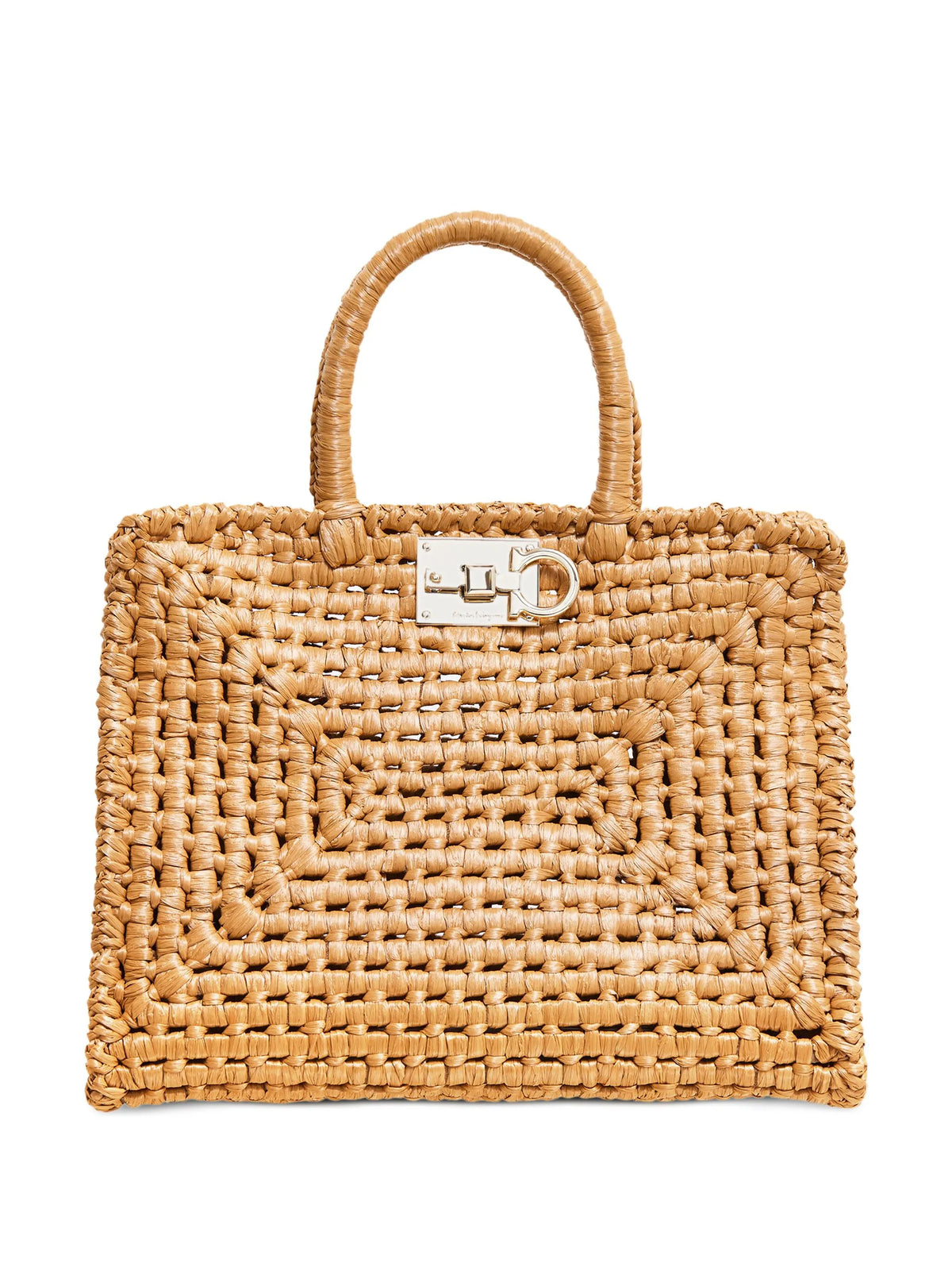 Studio Box raffia tote bag