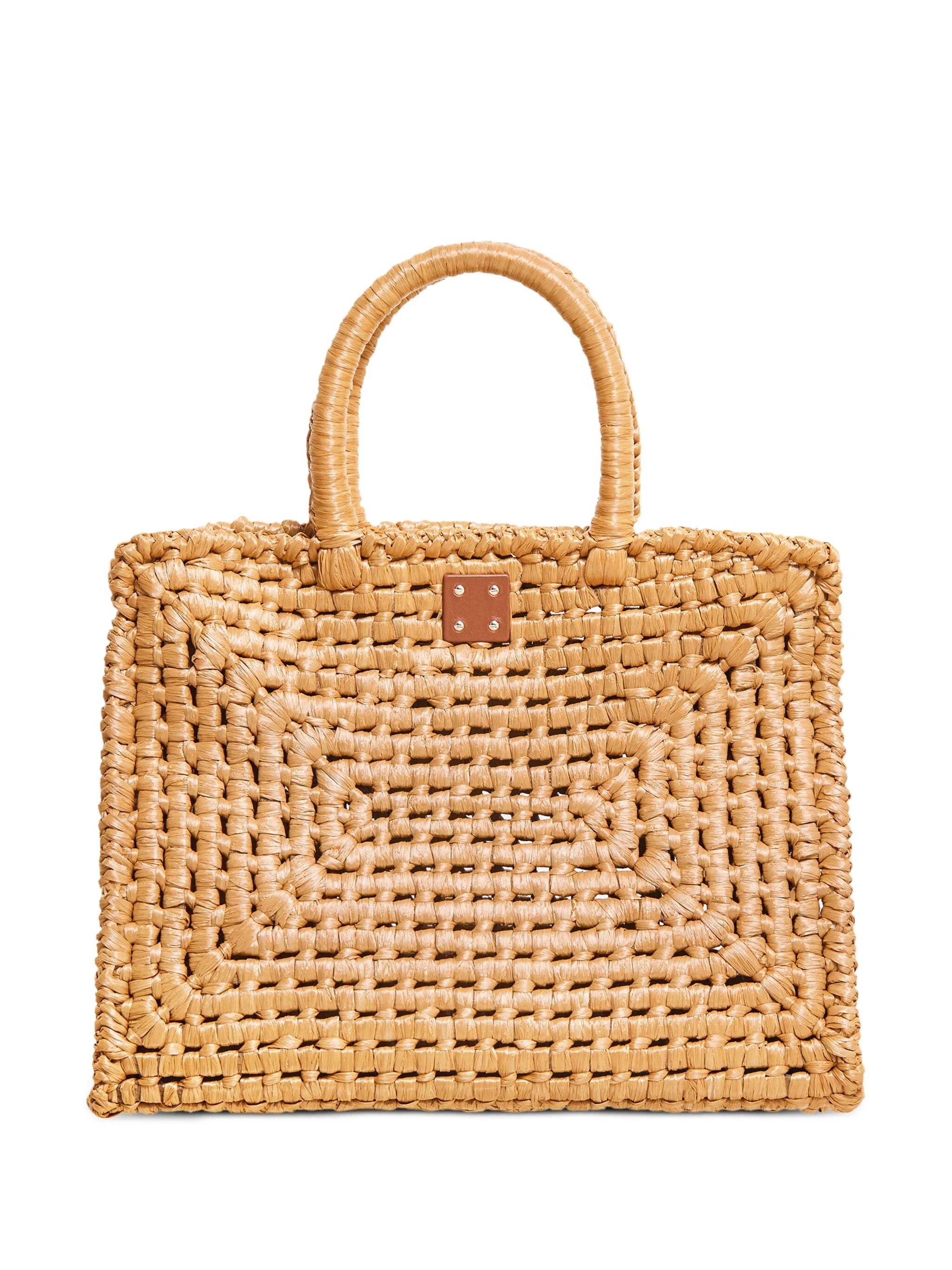 Studio Box raffia tote bag