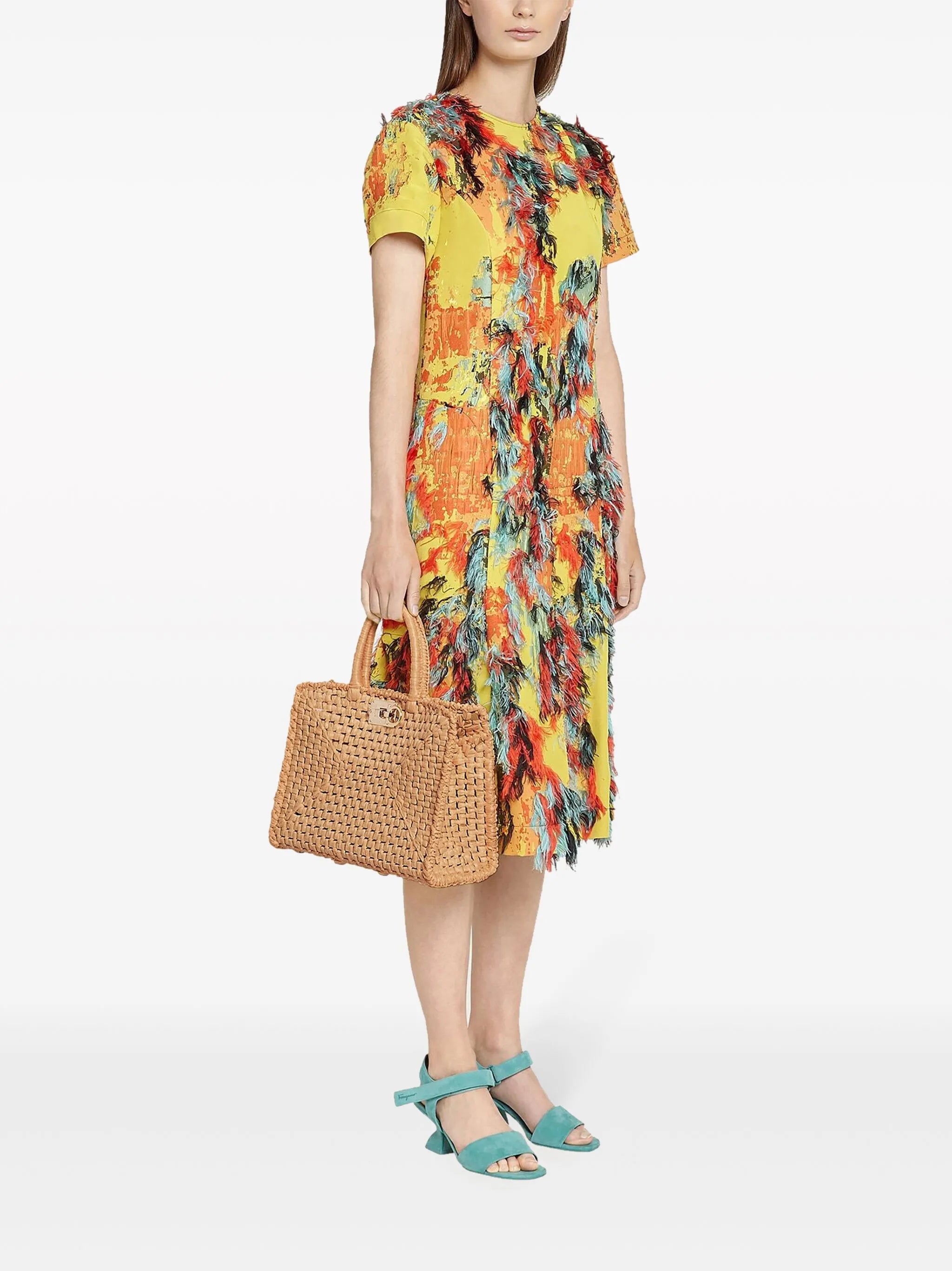 Studio Box raffia tote bag