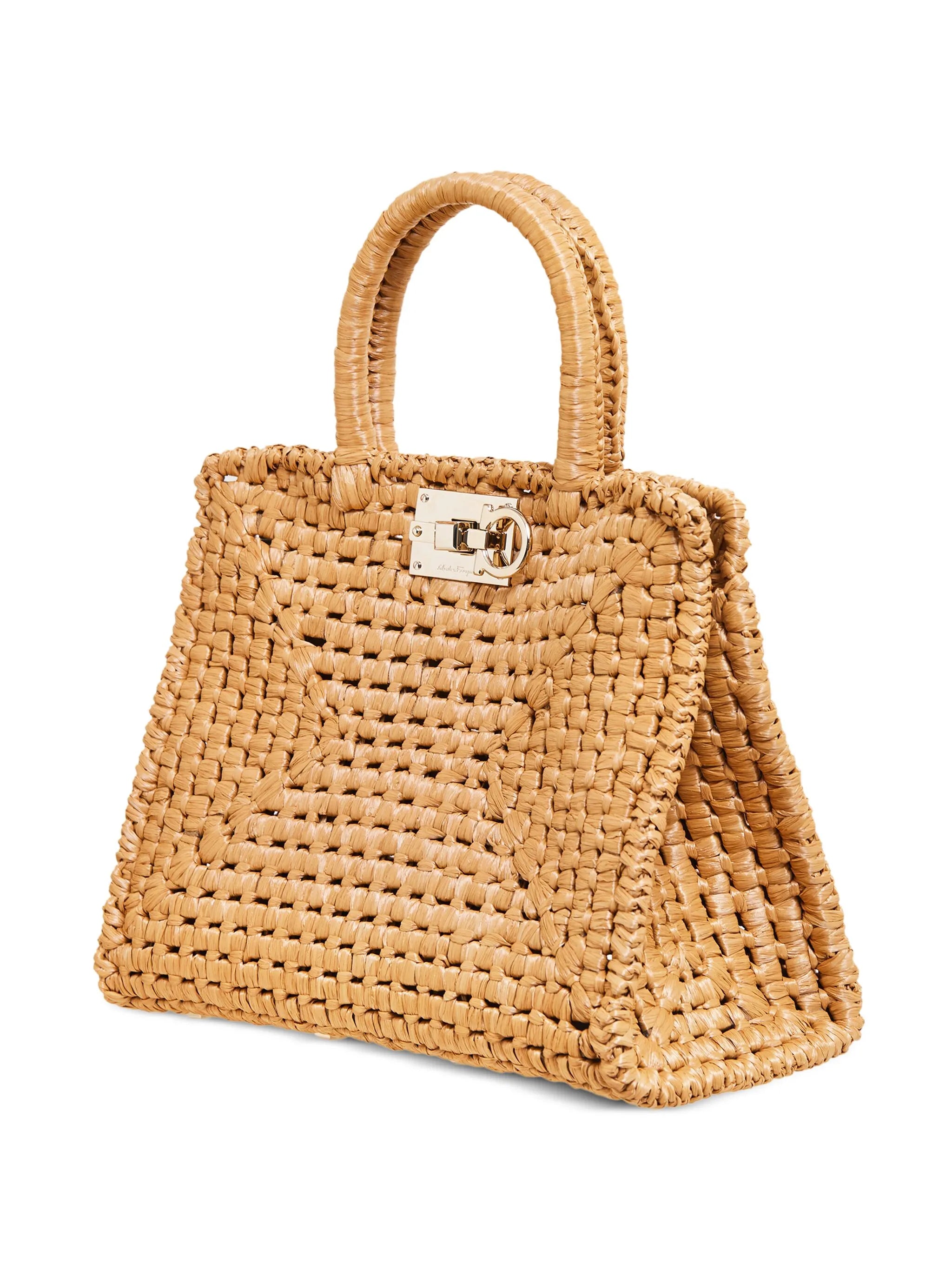 Studio Box raffia tote bag