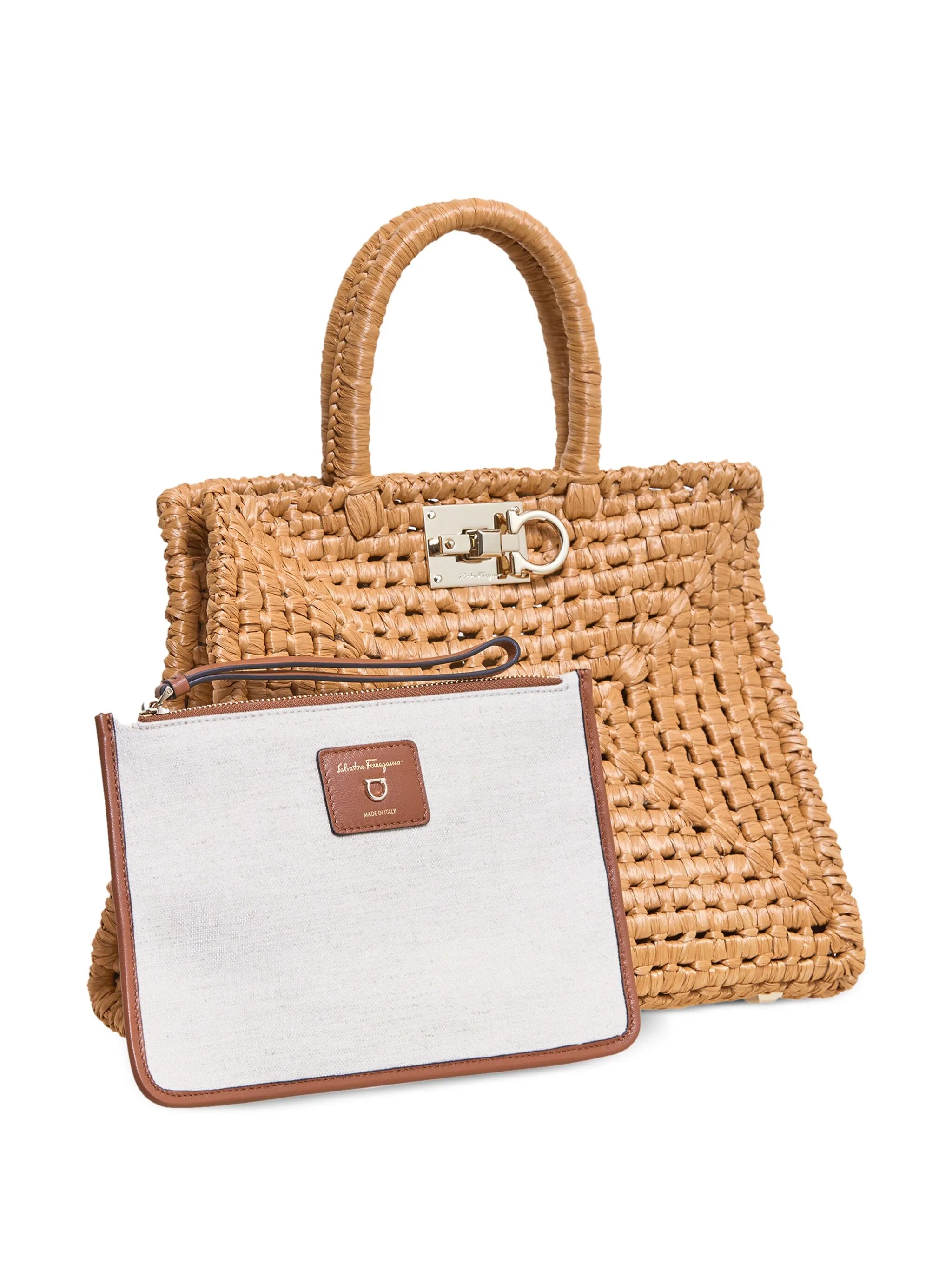 Studio Box raffia tote bag