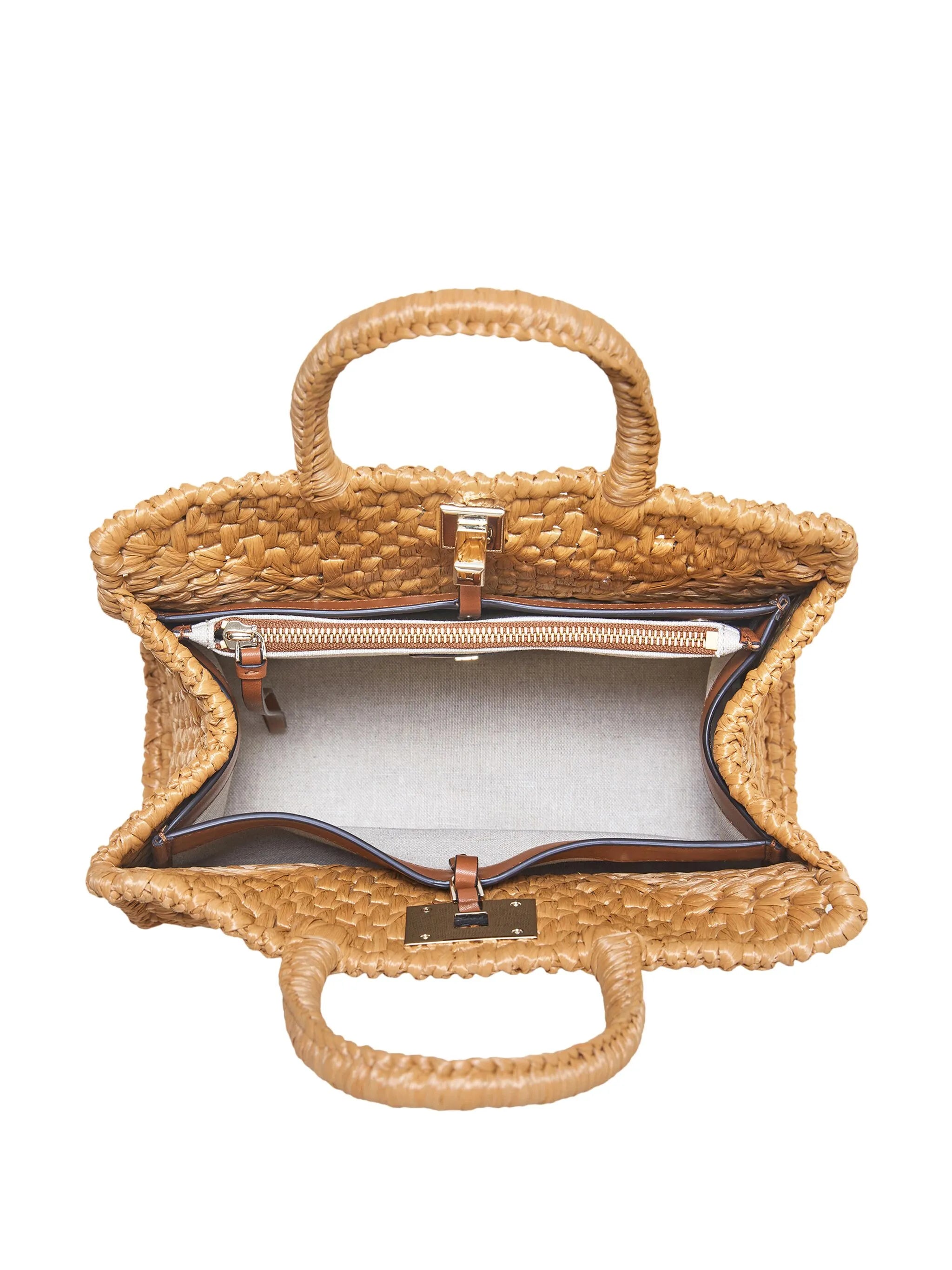 Studio Box raffia tote bag