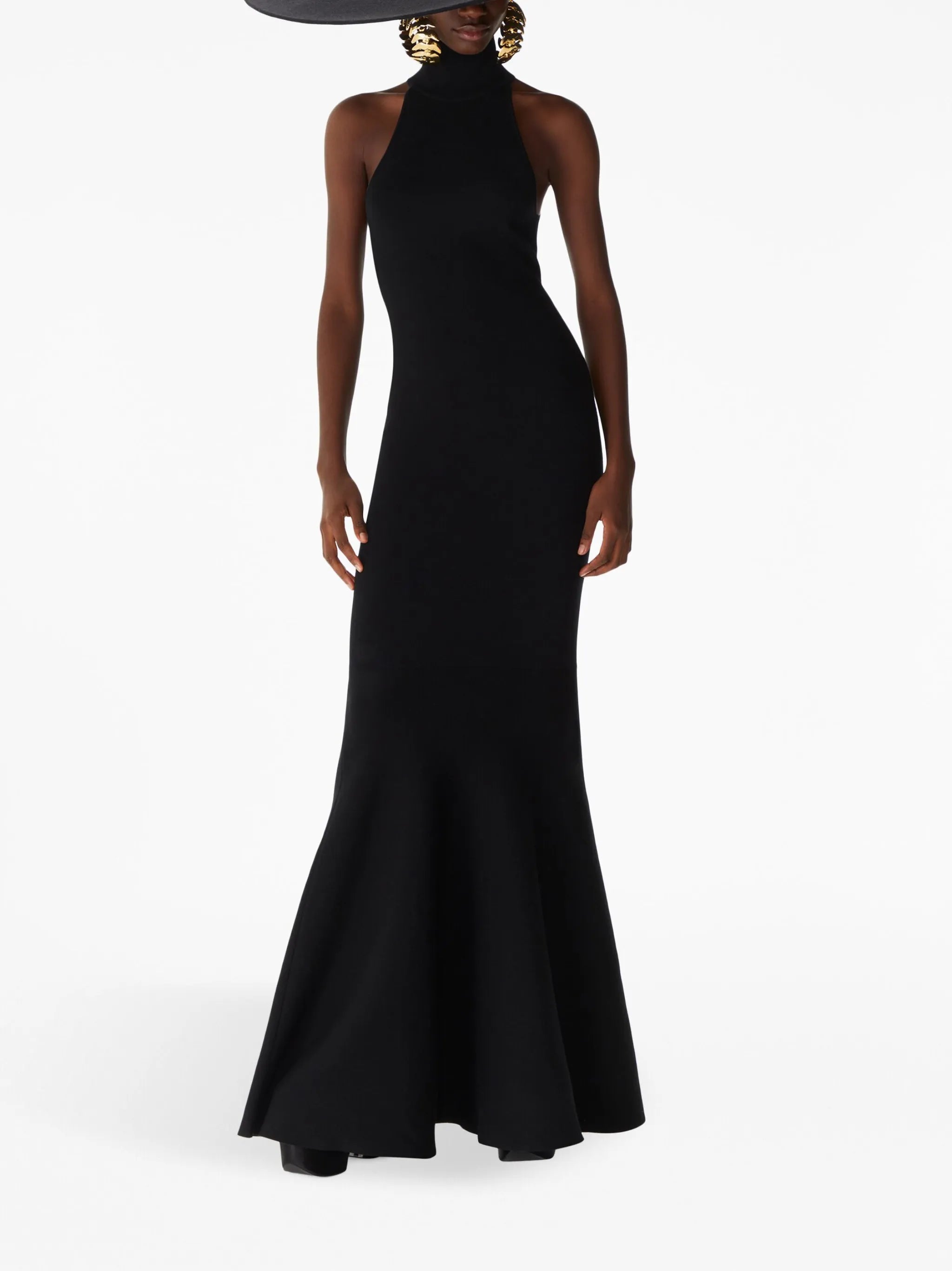 halterneck sleeveless maxi dress
