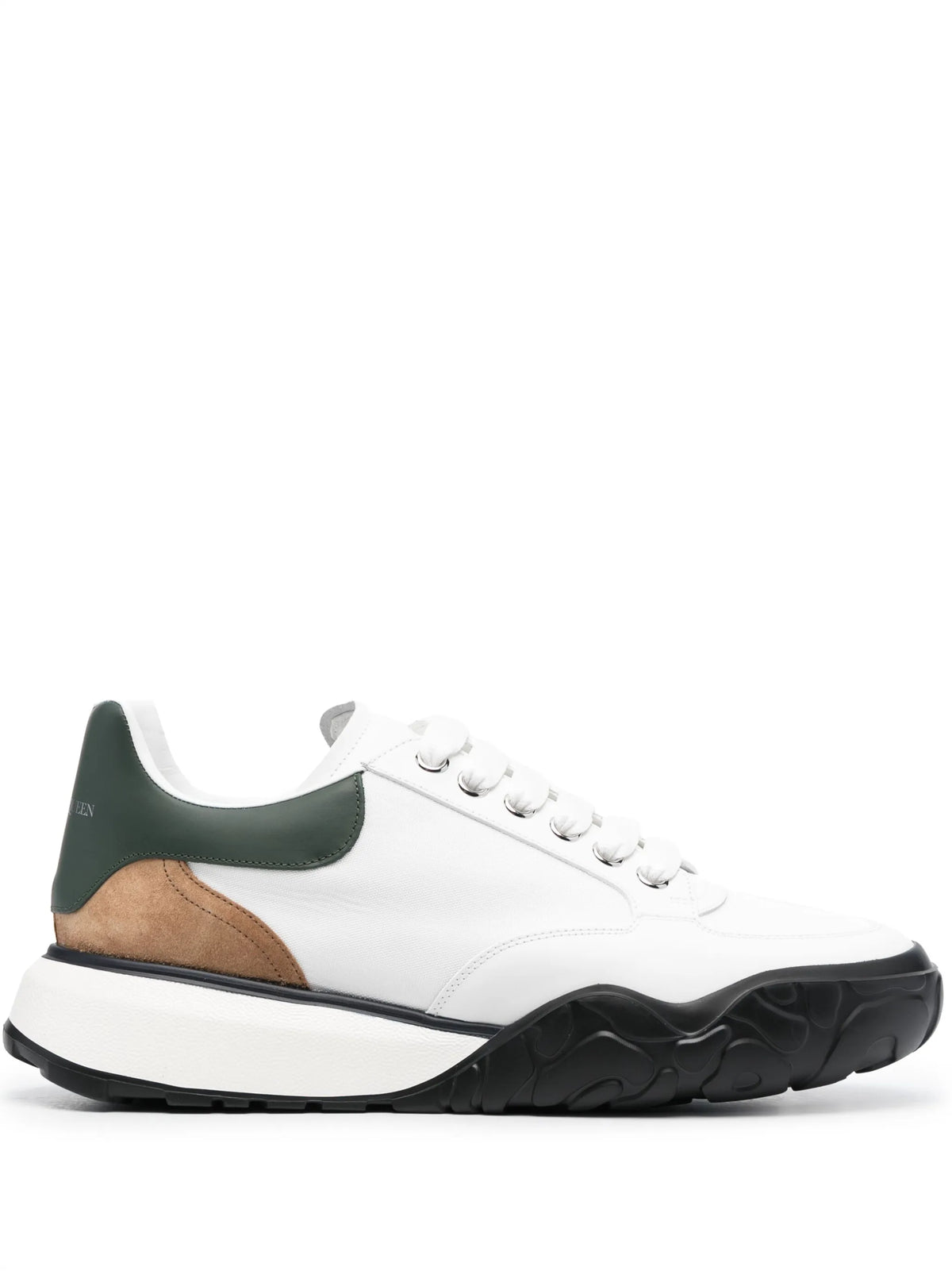 colour-block leather low-top sneakers