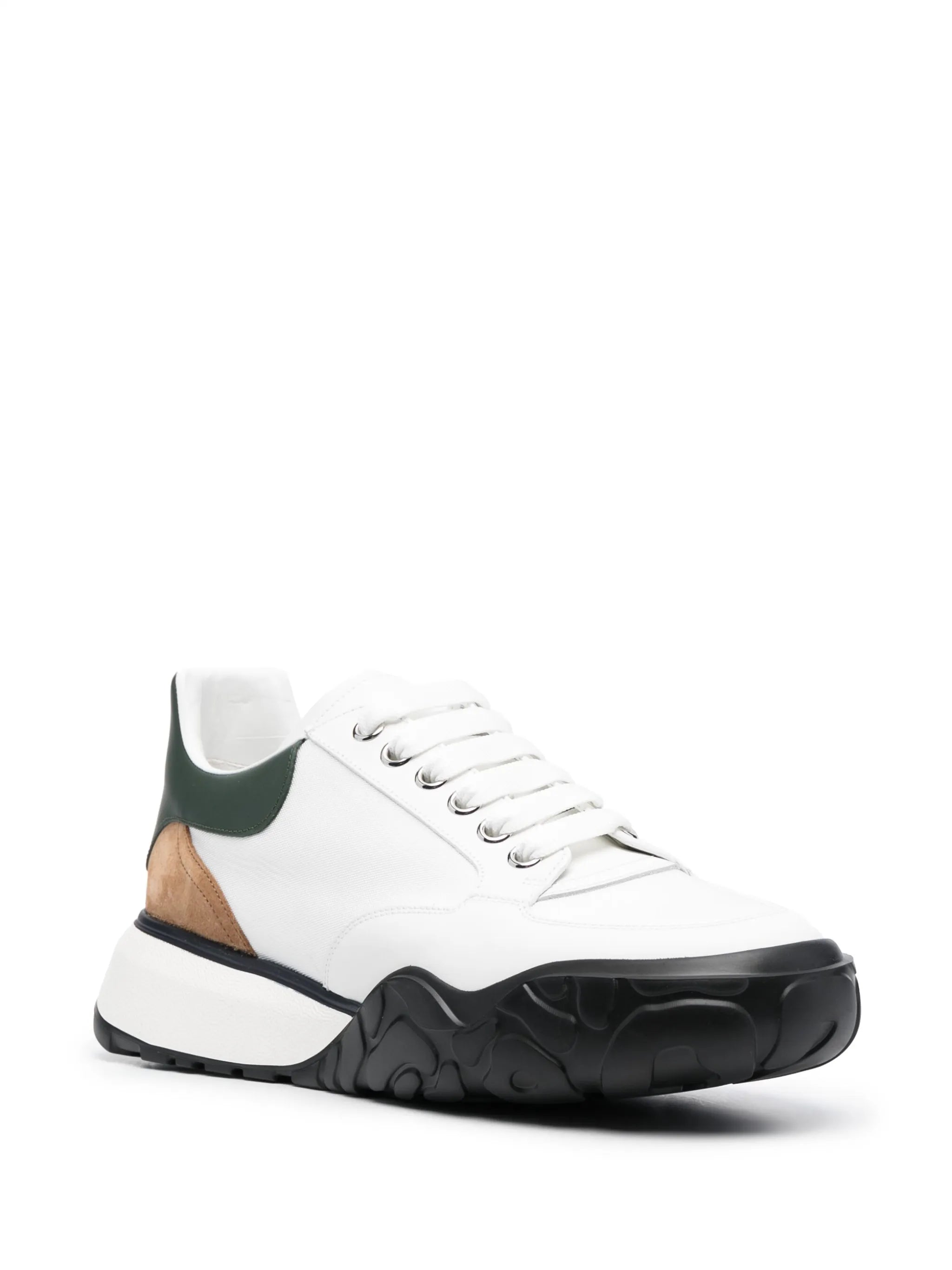 colour-block leather low-top sneakers