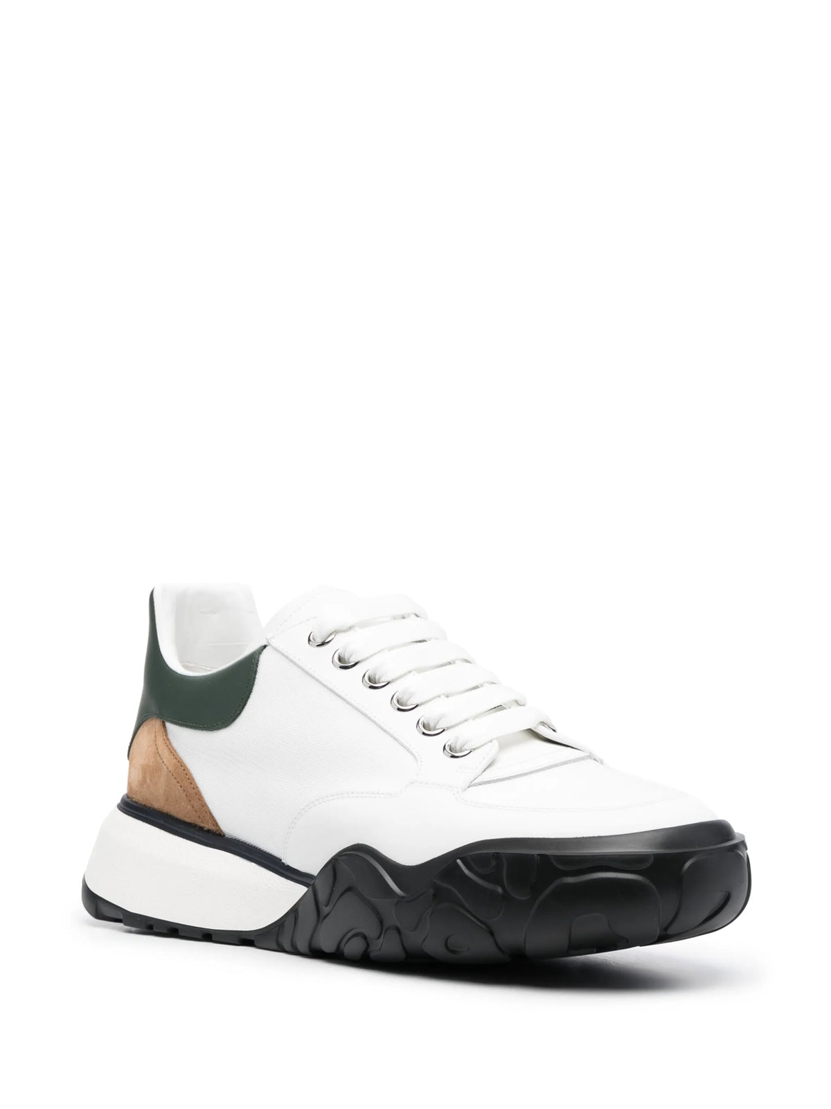 colour-block leather low-top sneakers
