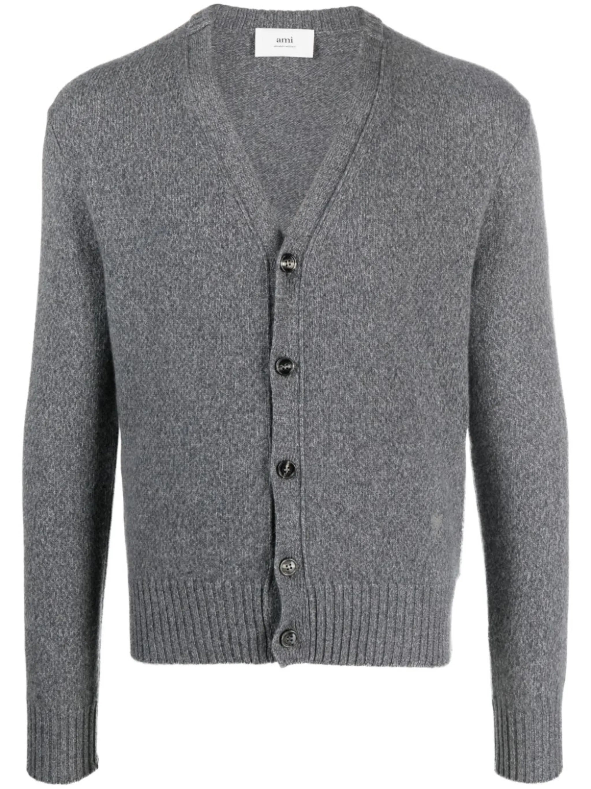 V-neck knit cardigan