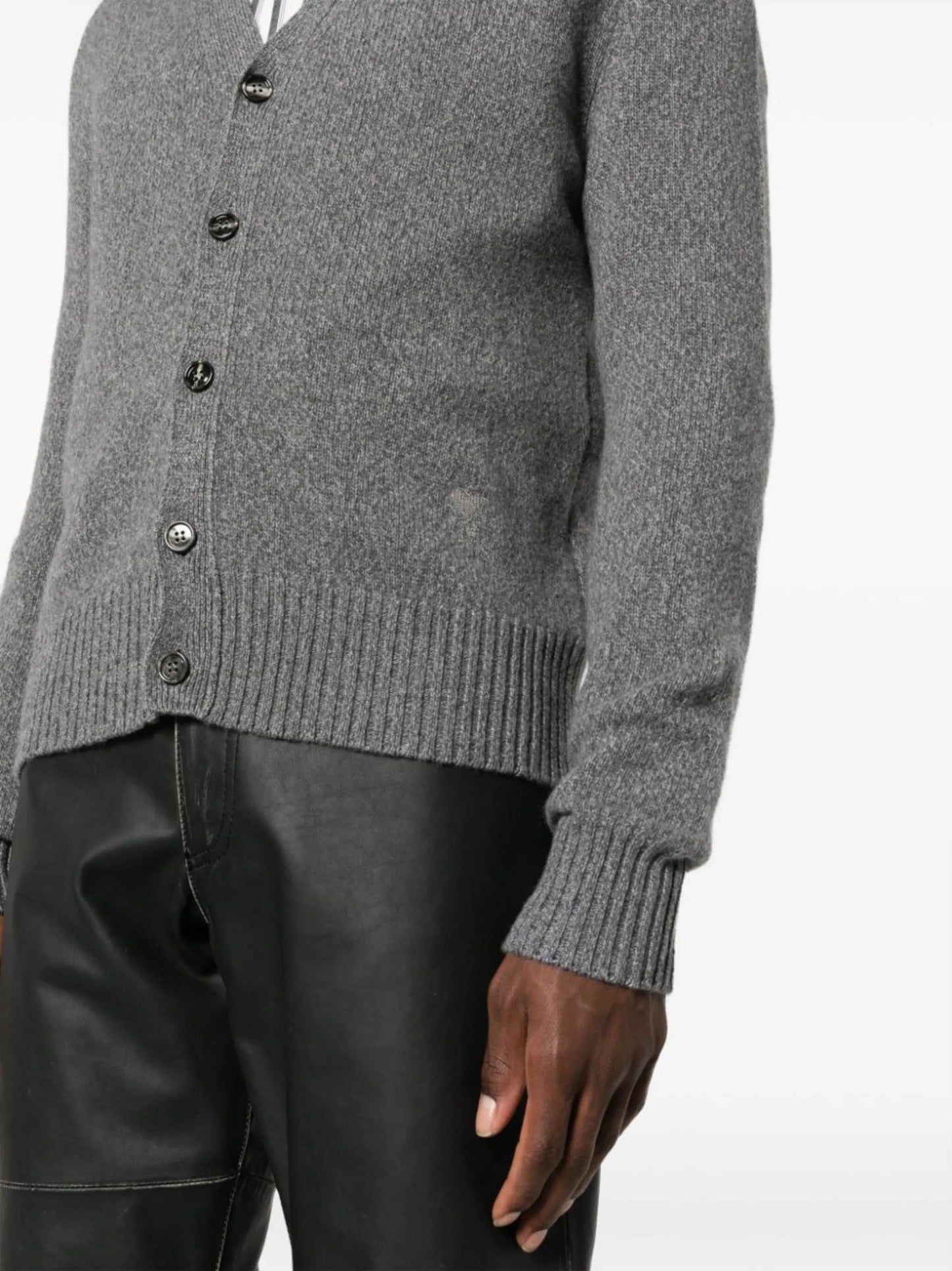 V-neck knit cardigan