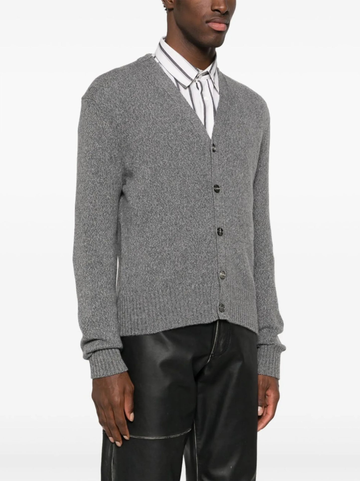 V-neck knit cardigan