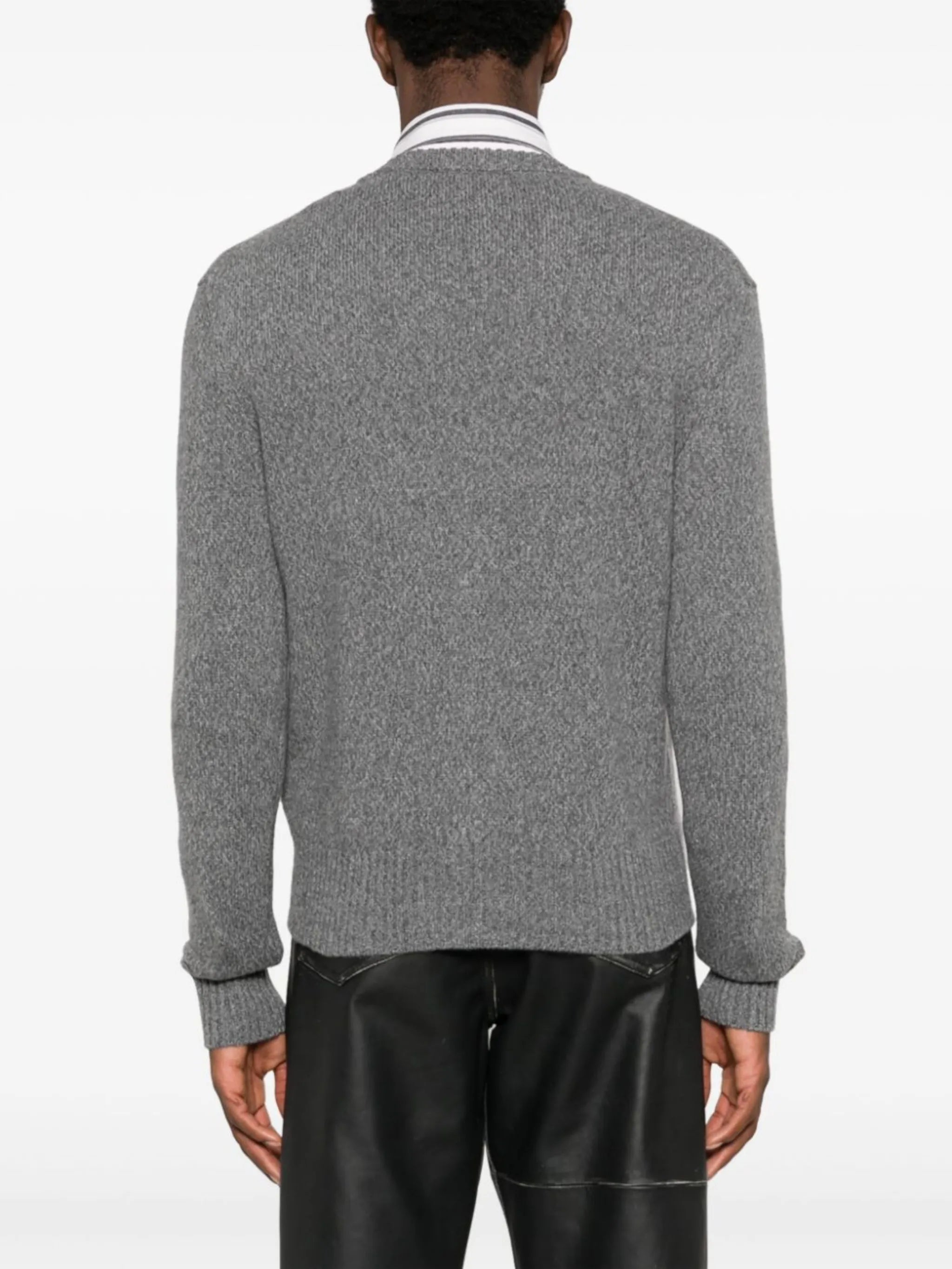 V-neck knit cardigan