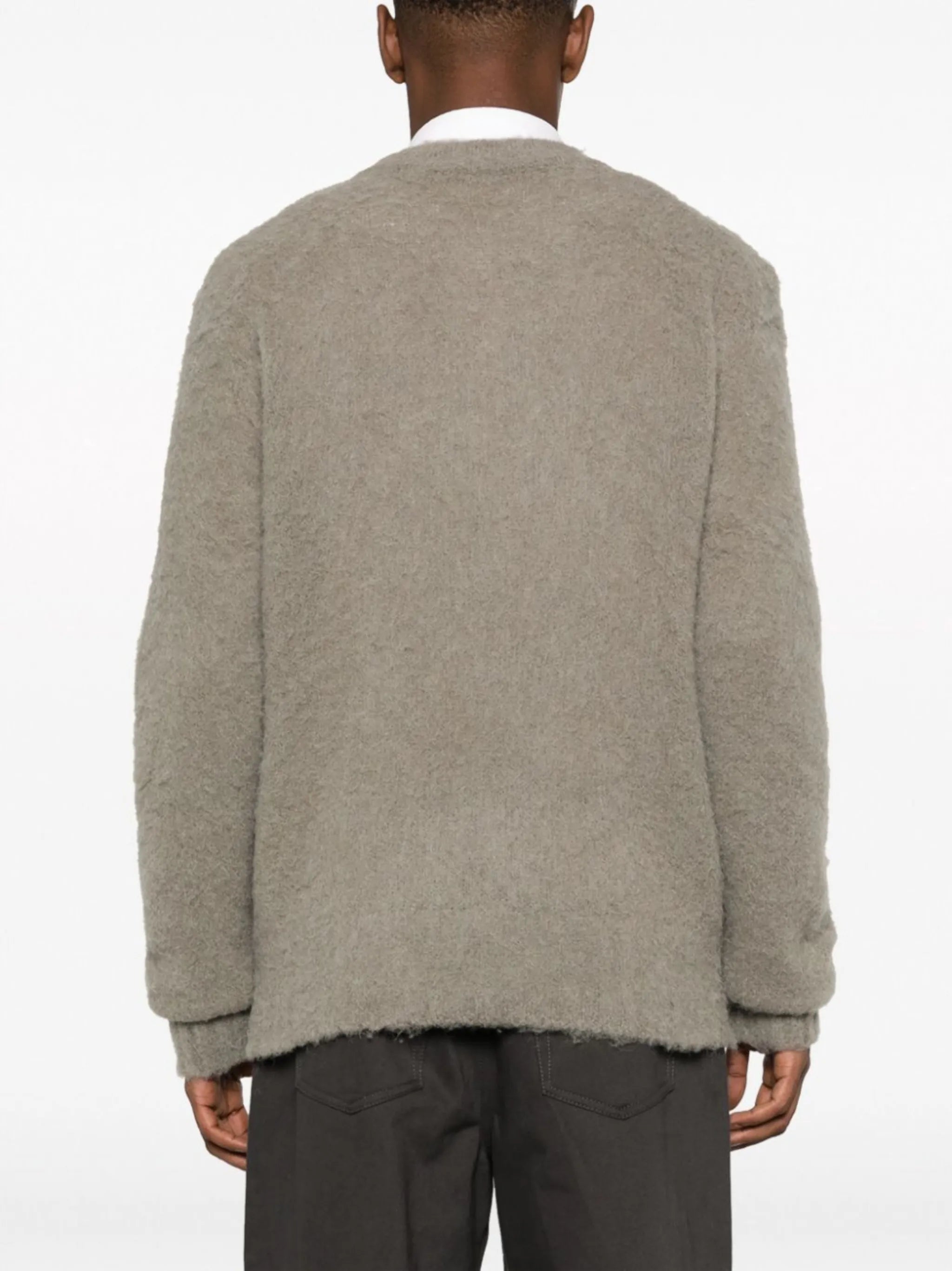 brushed crew-neck jumper