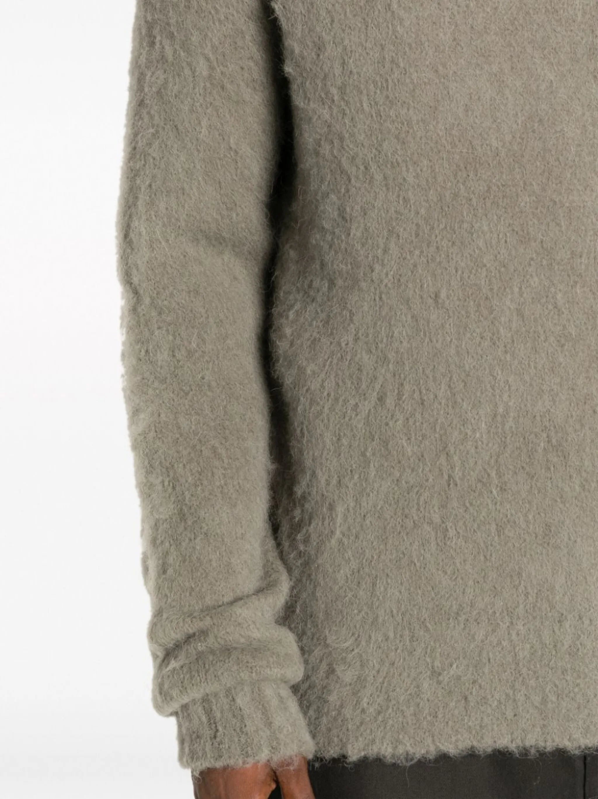 brushed crew-neck jumper