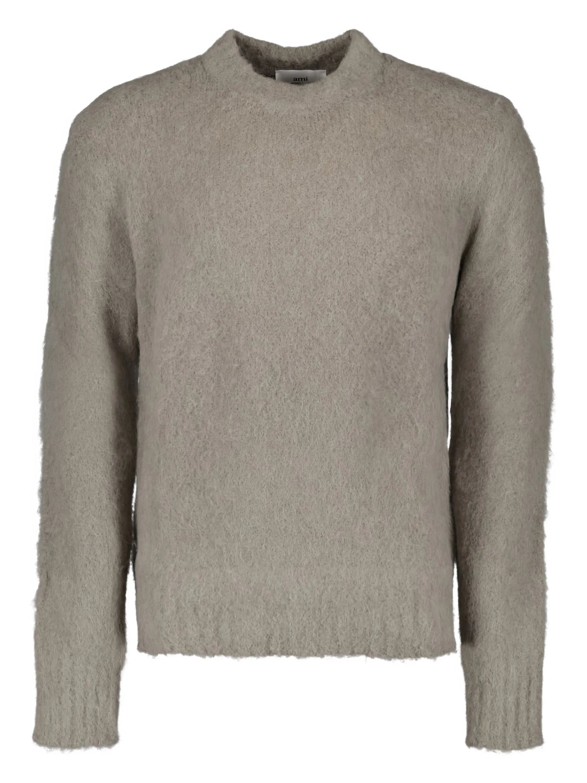 brushed crew-neck jumper