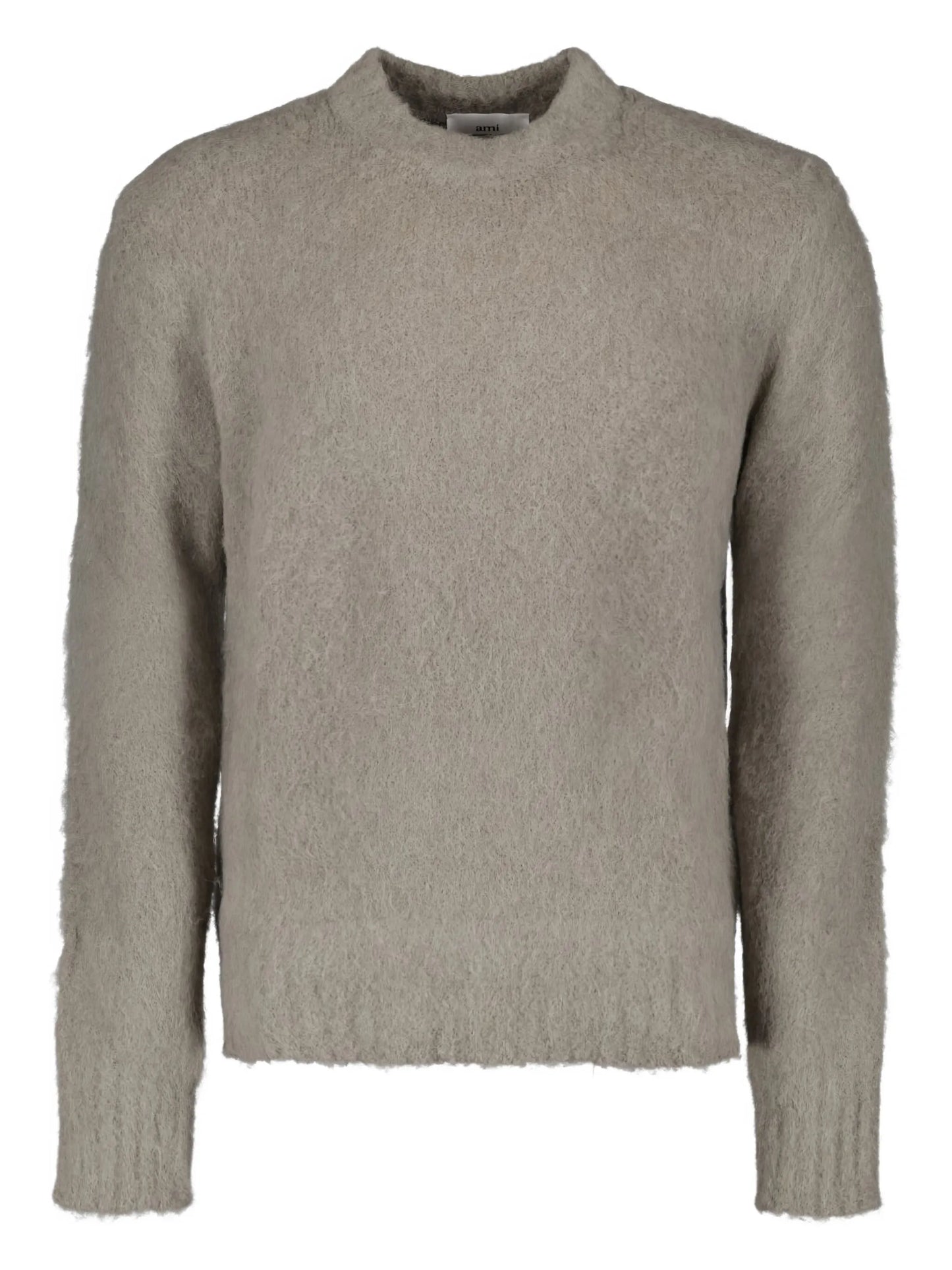 brushed crew-neck jumper